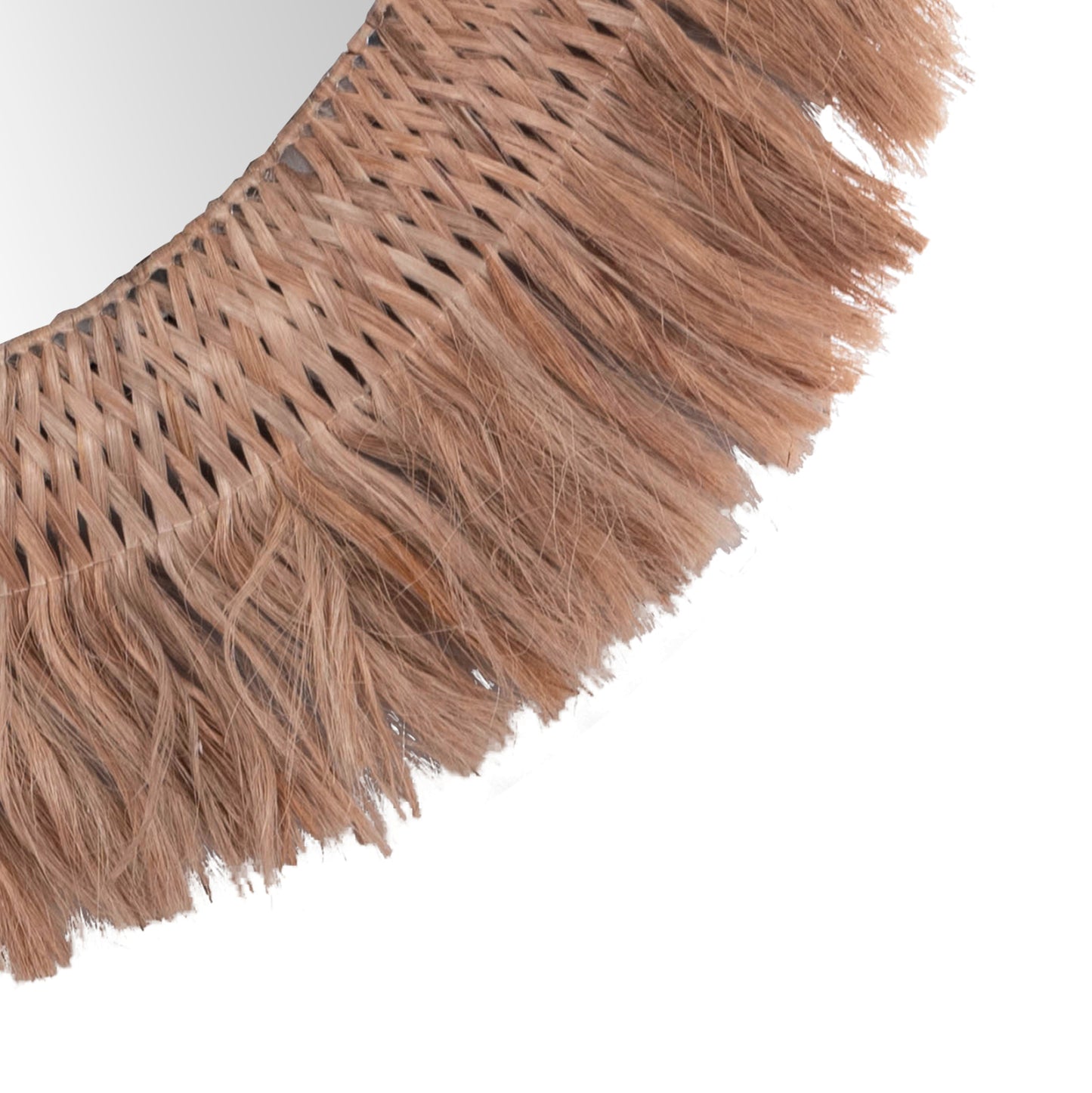 Wall Mirror Round With Abaca Fibers In Natural Color 120x4x120hcm.hm7747