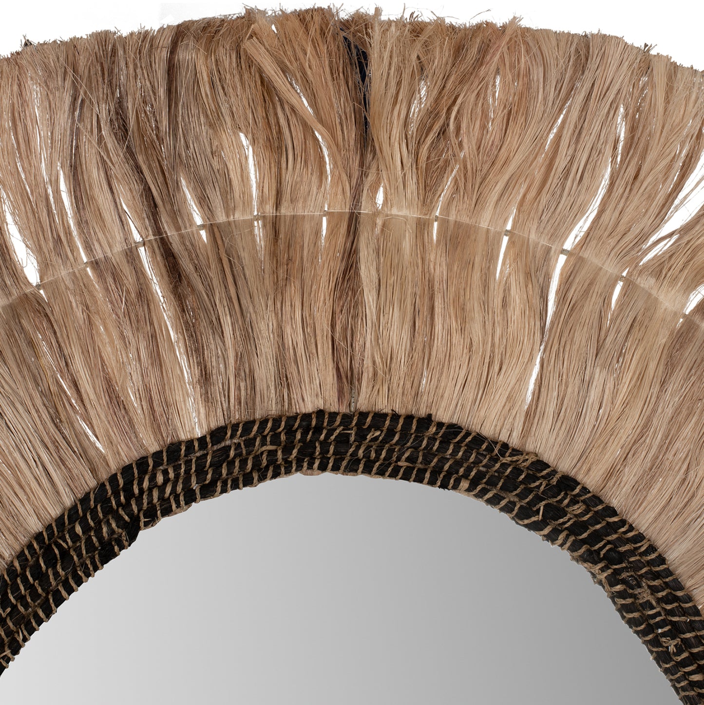 Mirror Round With Abaca Fibers Frame Natural-black Color Φ100cm.hm7748
