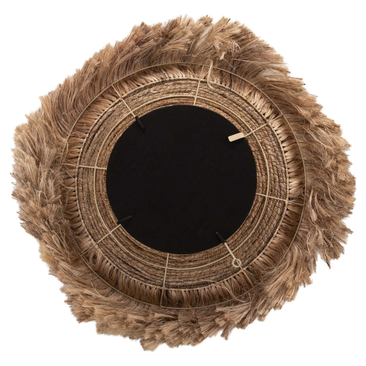 Mirror Round With Abaca Fibers In Natural Color 85x17x85hcm.hm7742