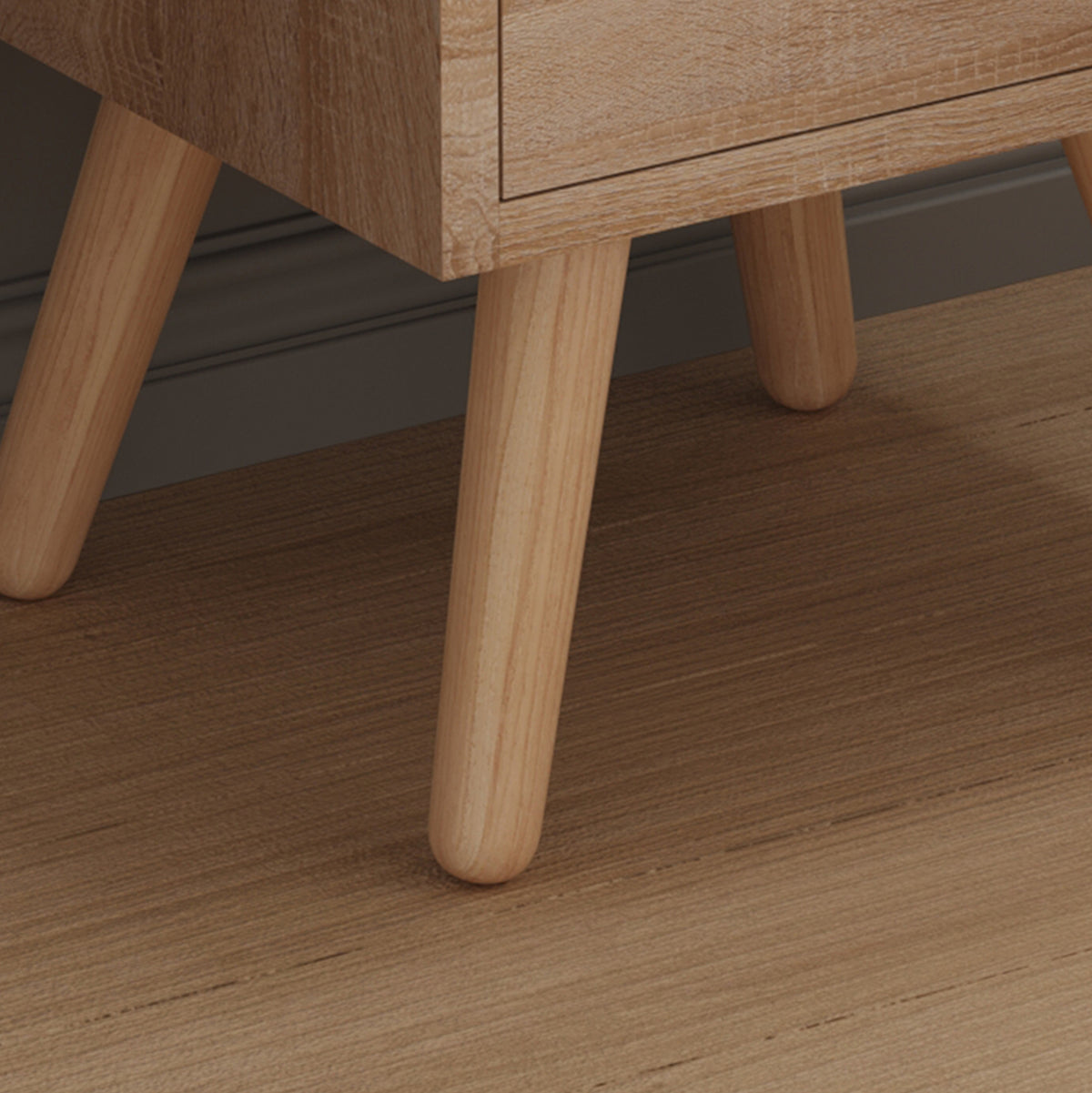 Bedside Stand Dinkl Melamine-2 Drawers- Sonama 29,7x29,7xH45hcm