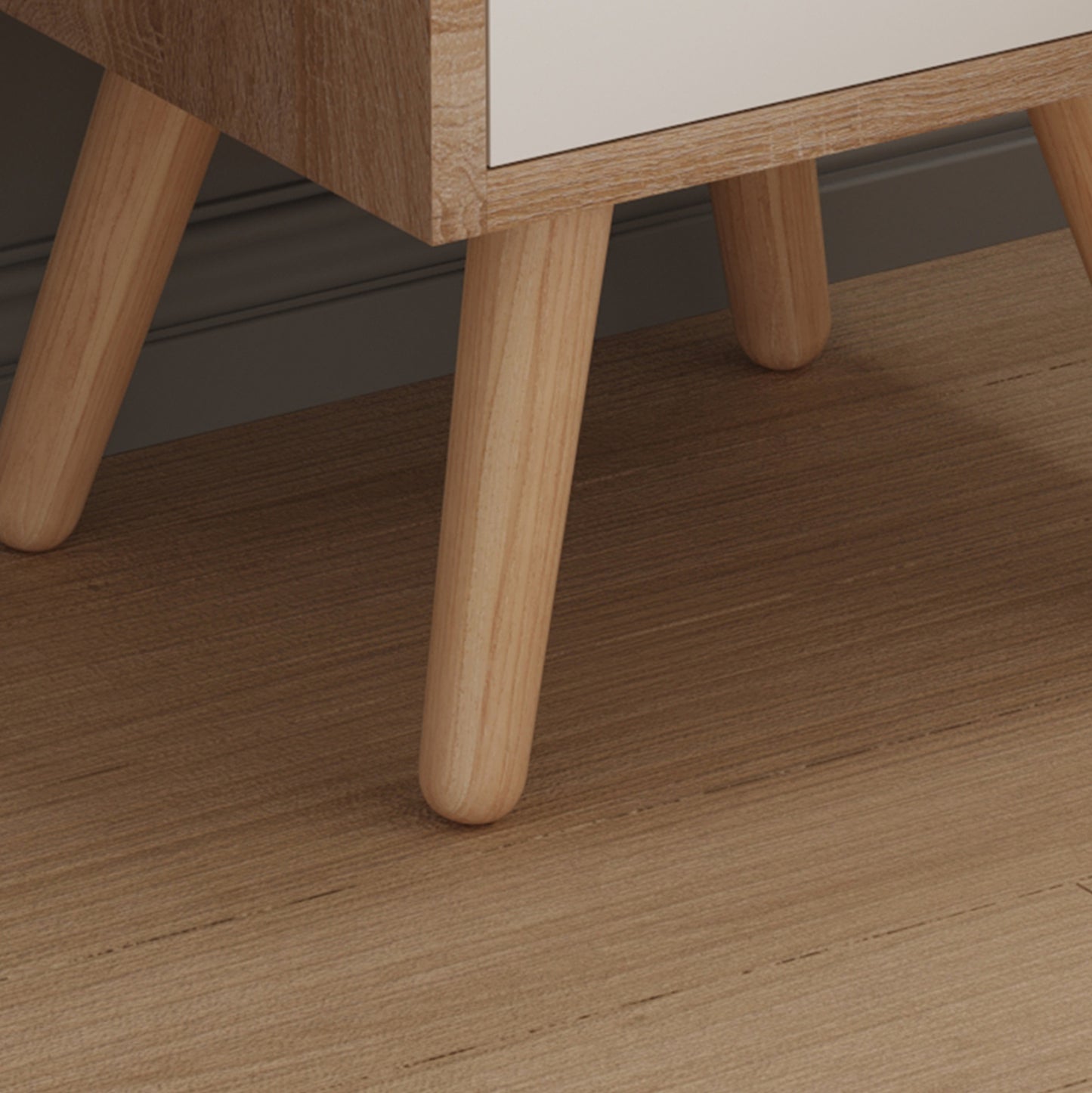 Nightstand Dinkl White Drawers - 29.7x29.7xH45cm