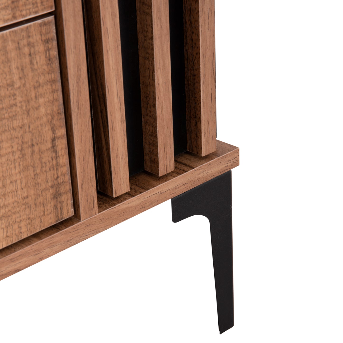 Nightstand Series Harry Hm2487.01 Melamine In Natural Wood Color-black 55x43x48hcm.