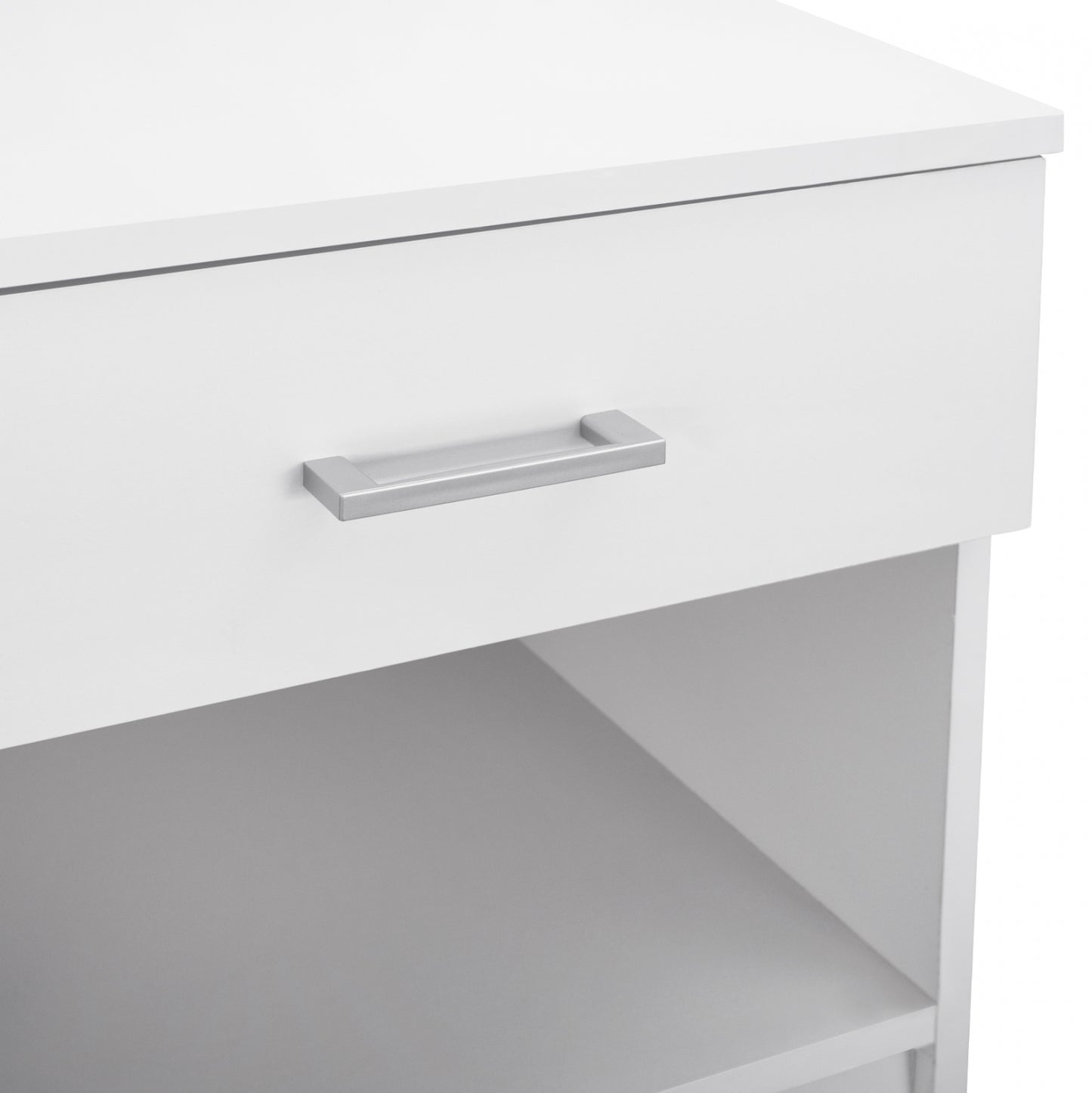 Night Stand With 1 Drawer In White Hm2345.05 45x35,5x47 Cm.