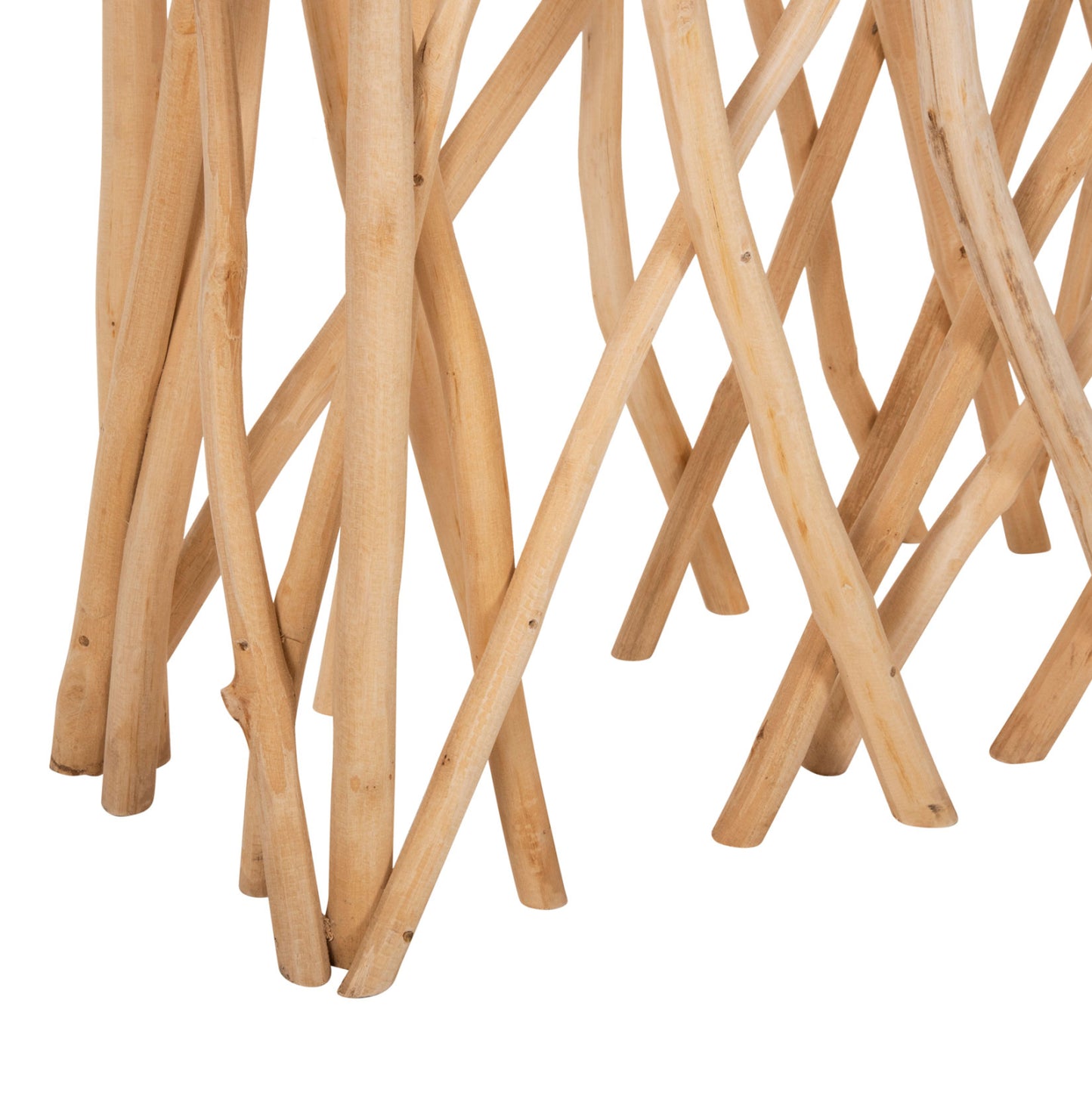 Console In Rustic Style Teak Branches & 3cm. Tabletop 121x36x75hcm. Hm9805