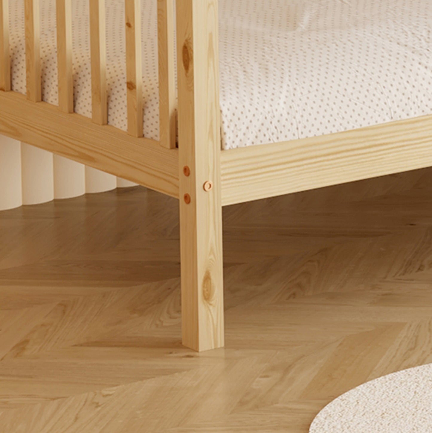 Bunk Bed With 2 Mattresses Lantai Hm21307 Pine Wood In Natural Color--for Mattresses 90x190cm