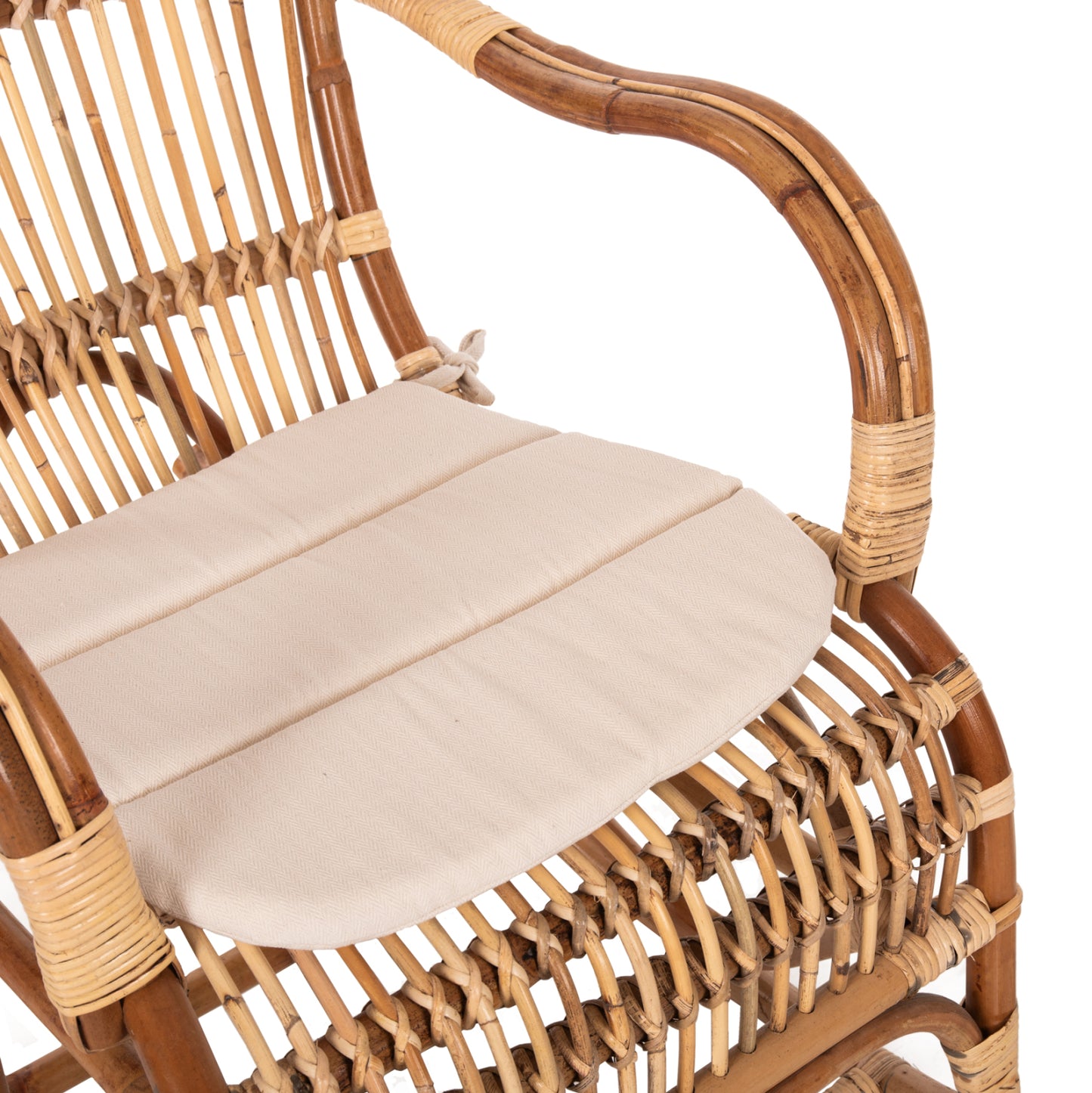 Rocking Rattan Armchair Santa Fe Hm9343 With Seat Cushion 60x103x90Ηcm.