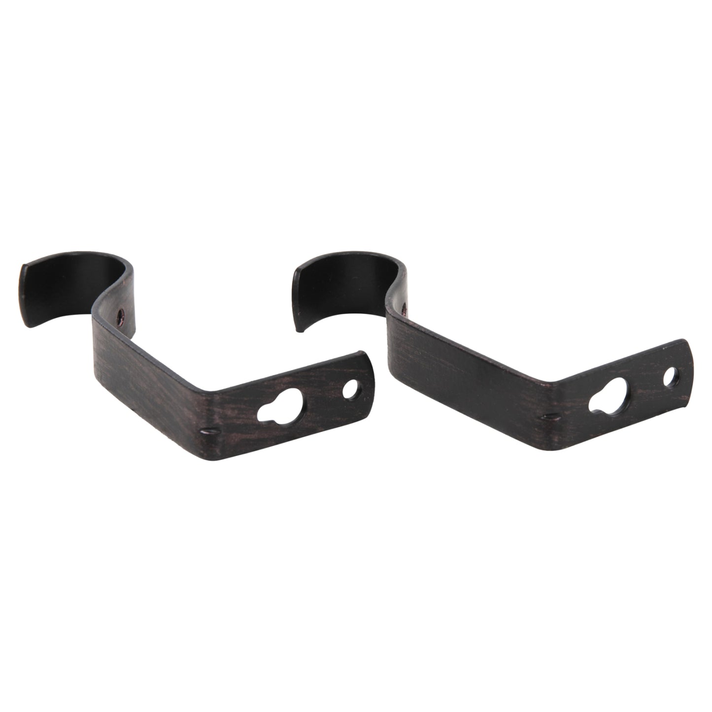 Metal Curtain Rod Hm11280.03 Foldable In Black-red Coloring With Cone Ends 110-210cm.