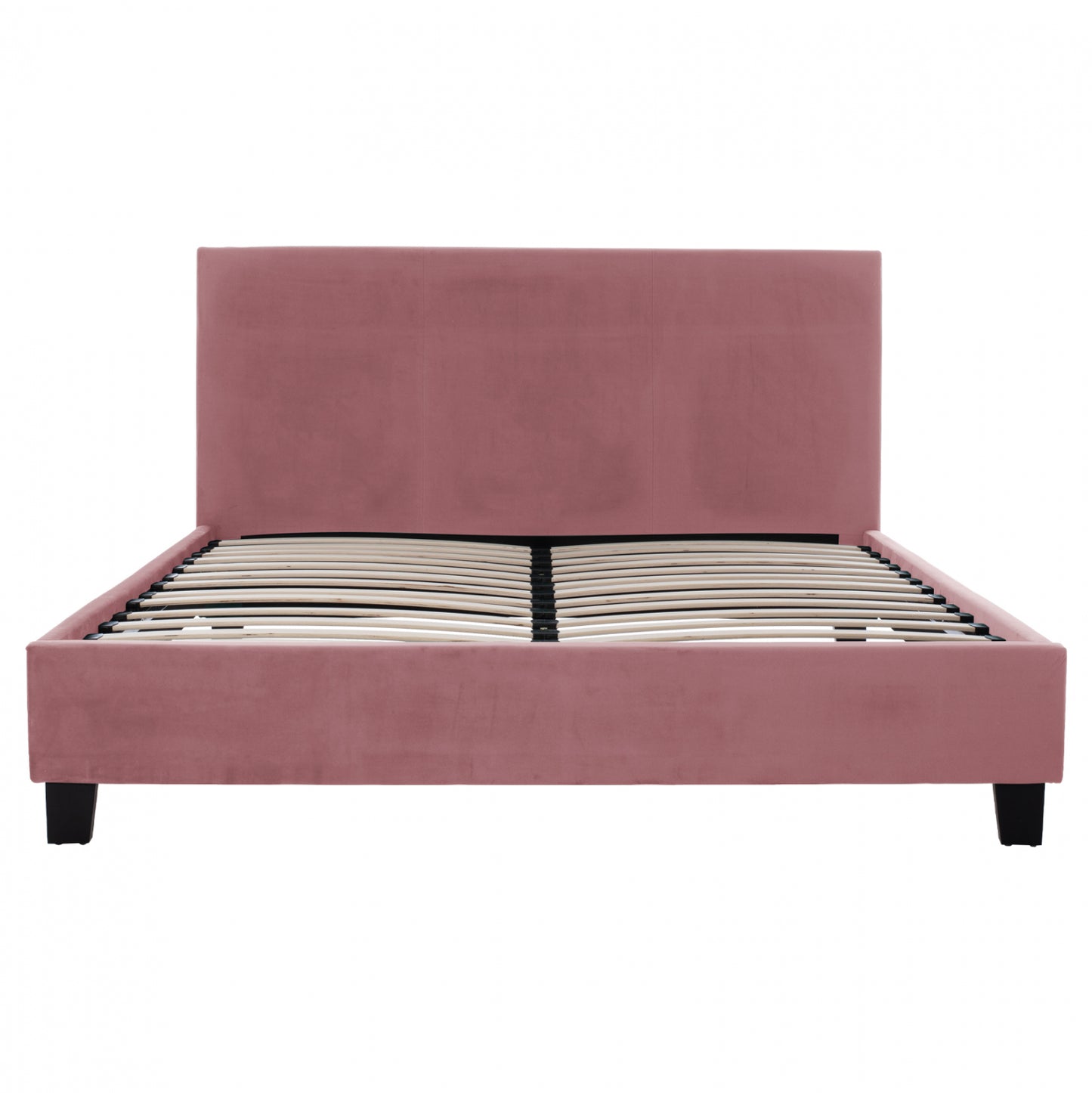 Dusty Pink Velvet Bed Hm553.12 For Mattress 150x200 Cm.