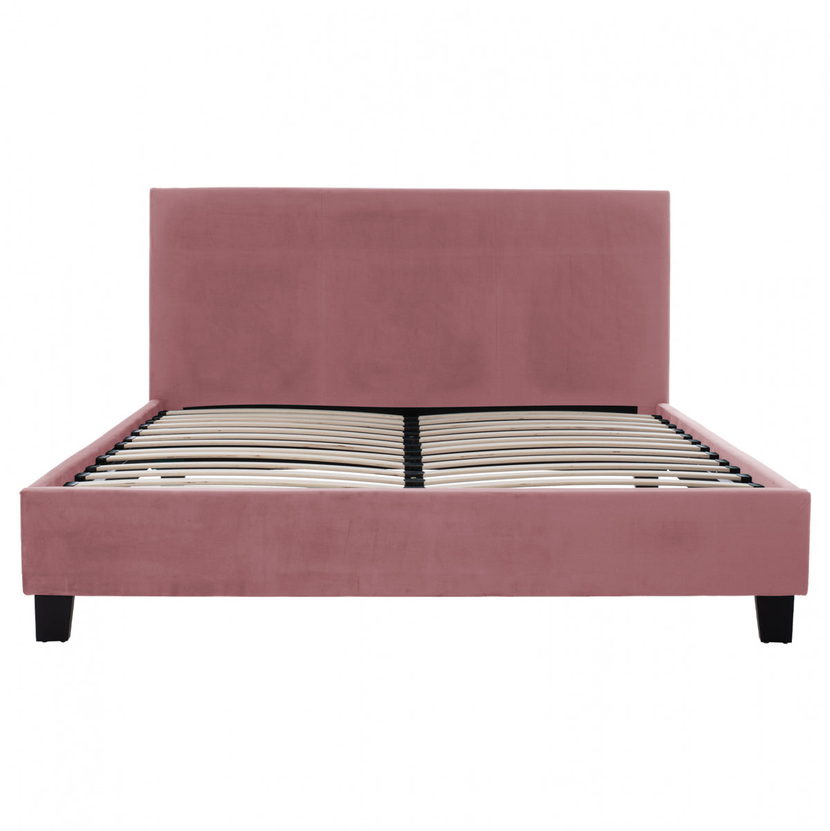 Dusty Pink Velvet Bed Hm553.12 For Mattress 150x200 Cm.
