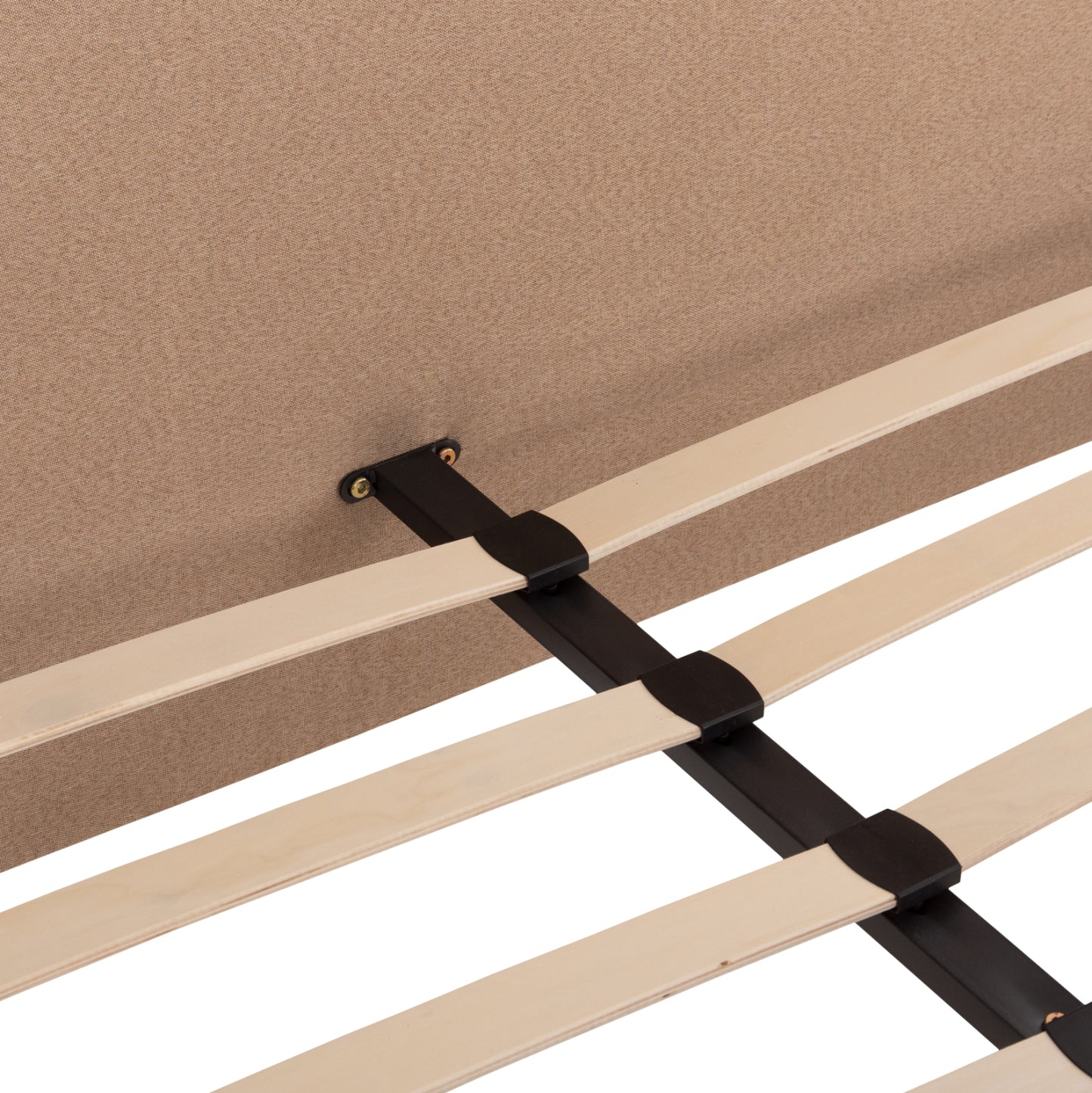 Bed Indra Fb9662.02 Beige Fabric Brown Rail For Mattress 160x200cm.
