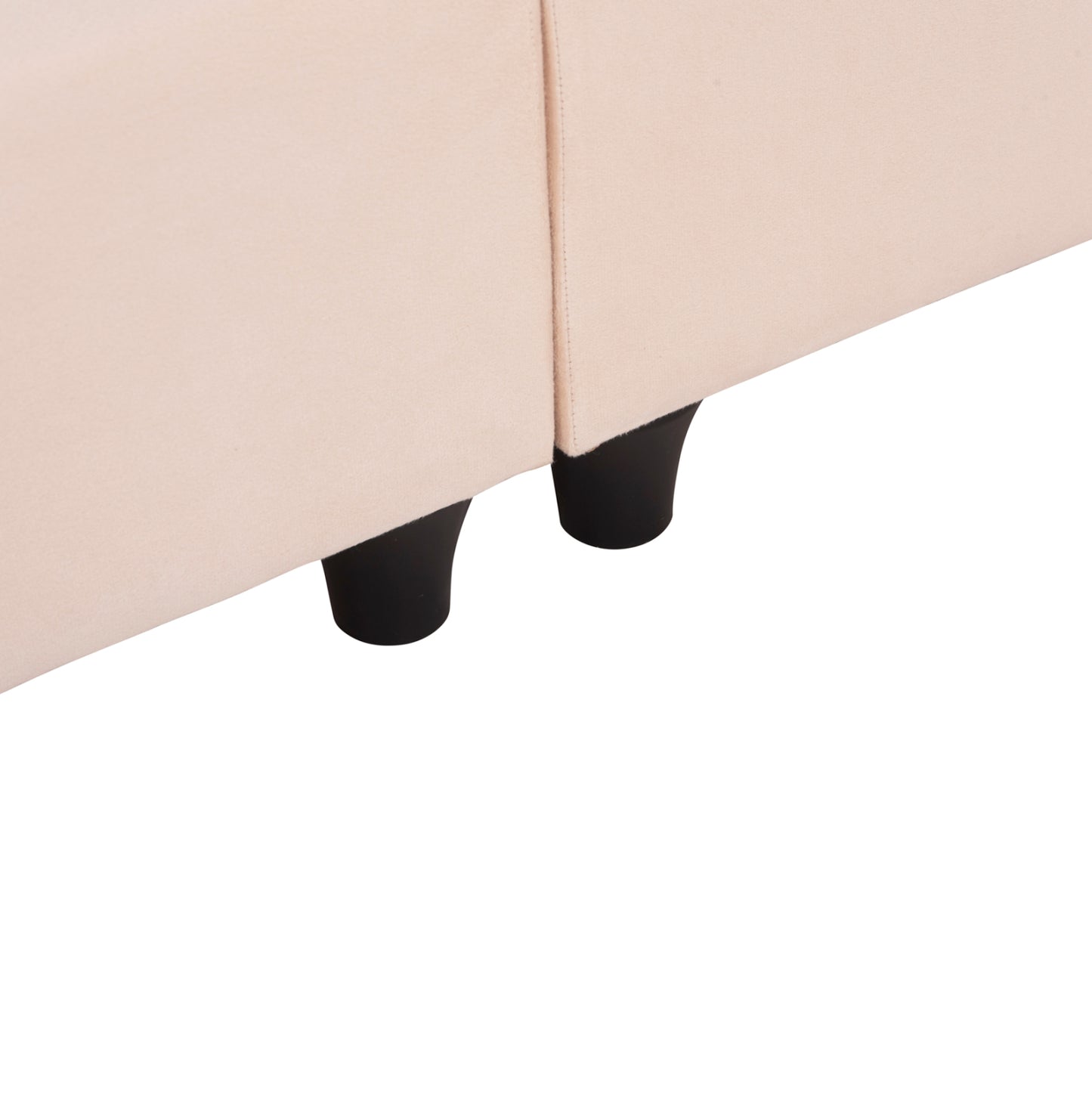 Double Bed Nestor Hm715 Beige Velvet For Mattress 160x200cm.