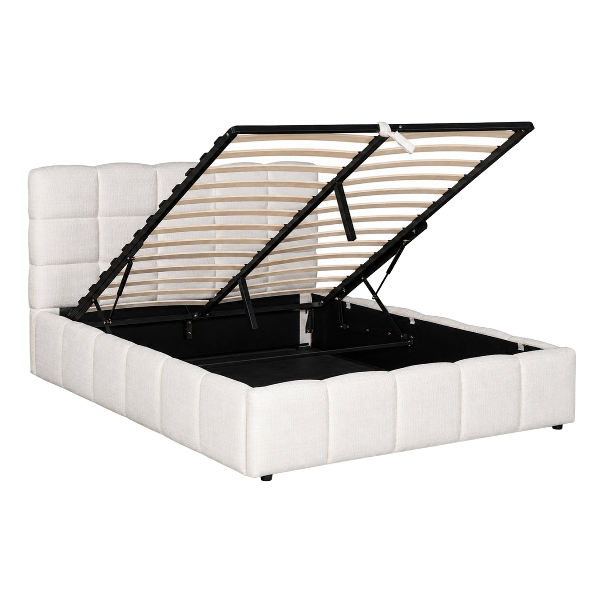 Double Bed With Storage Space Vito Hm762.02 Cream Fabric--for Mattress 160x200cm