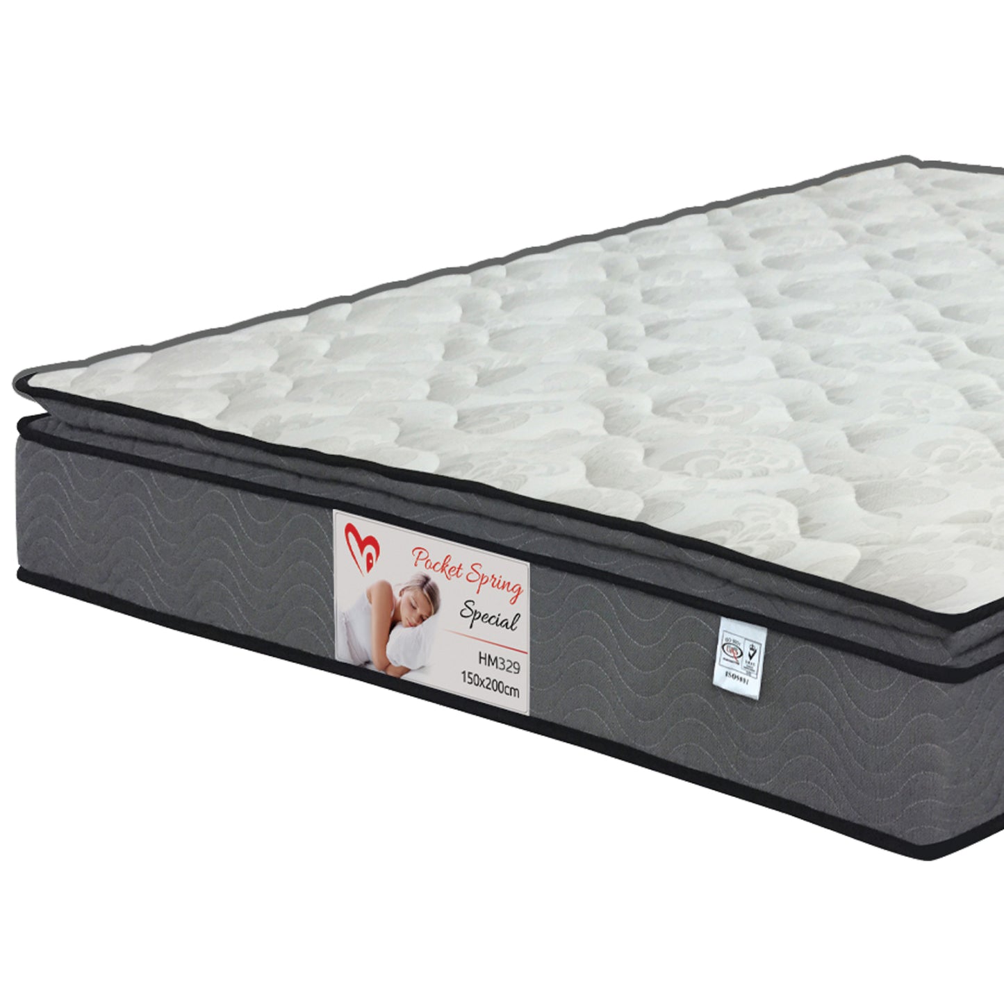 Double Bed With Mattress Sandra Hm10770 Grey Fabric--storage Space--for Mattress 160x200cm