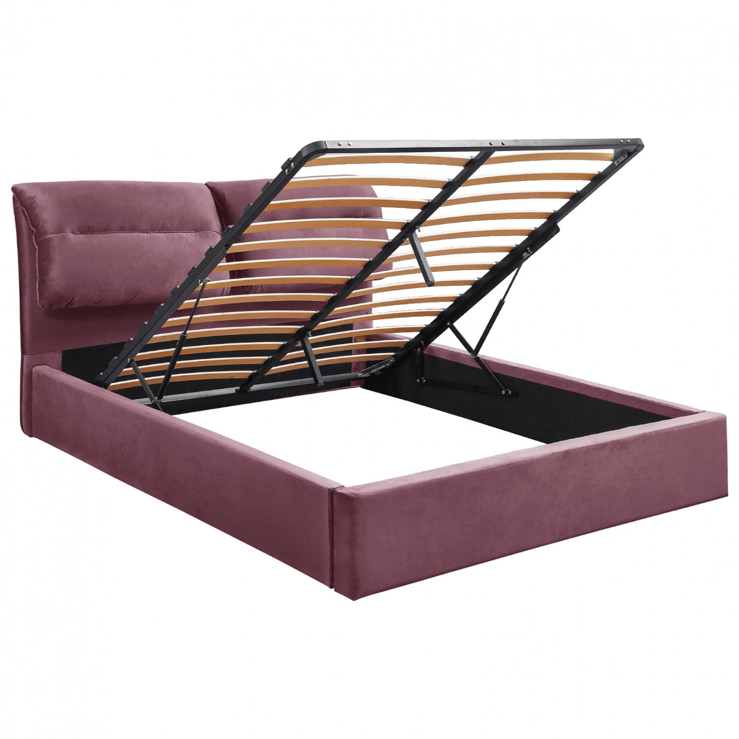 Hm565.02 Kendra, Velvet Dusty Pink, Storage Space 160x200cm