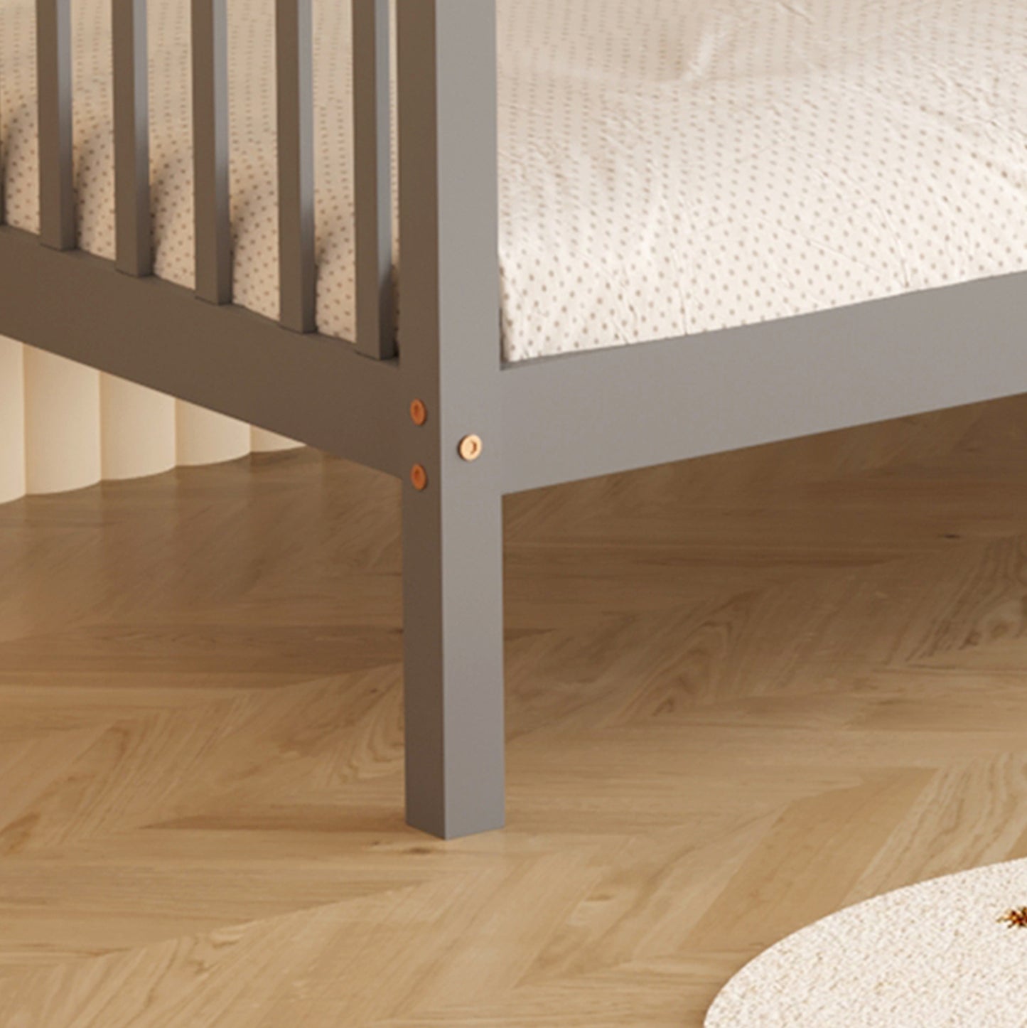 Bunk Bed For Children Lantai Hm682.05 Pine Wood In Grey-mattresses 190x90cm