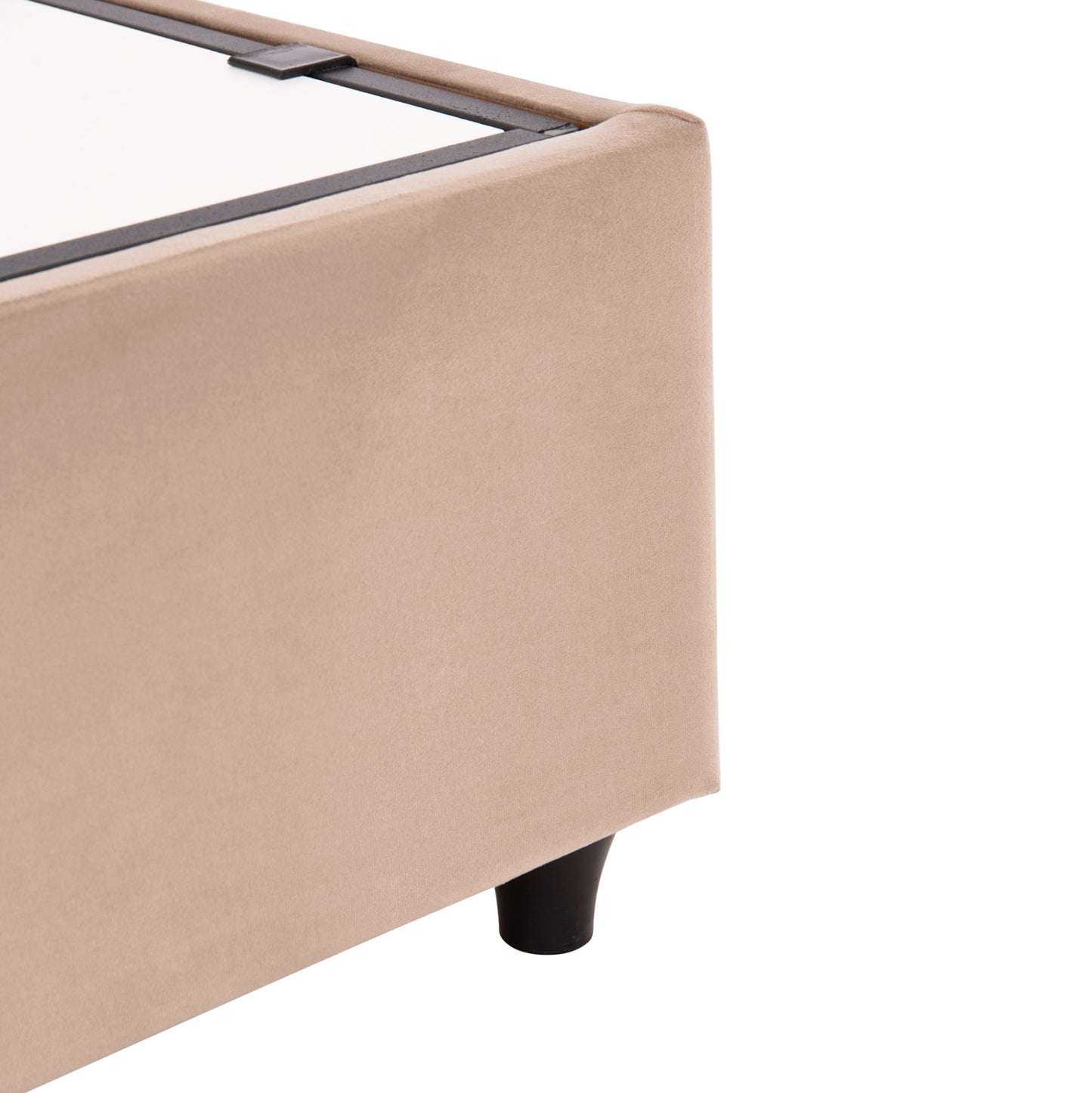 Bed With Storage Space Dreamlet Hm716 Beige Velvet -for Mattress 160x200cm.