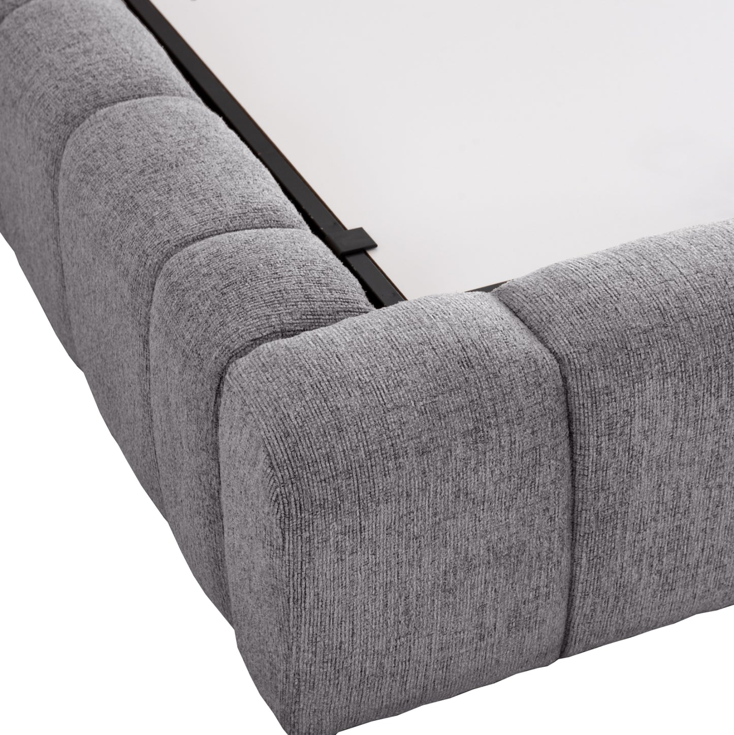 Bed With Storage Space Remo Hm719.22 Teddy Fabric In Grey-for Mattress 160x200cm.