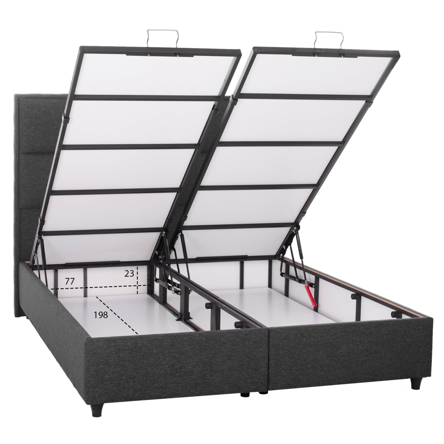 Bed Alba Hm626.01 Grey Fabric Storage Space 160x200