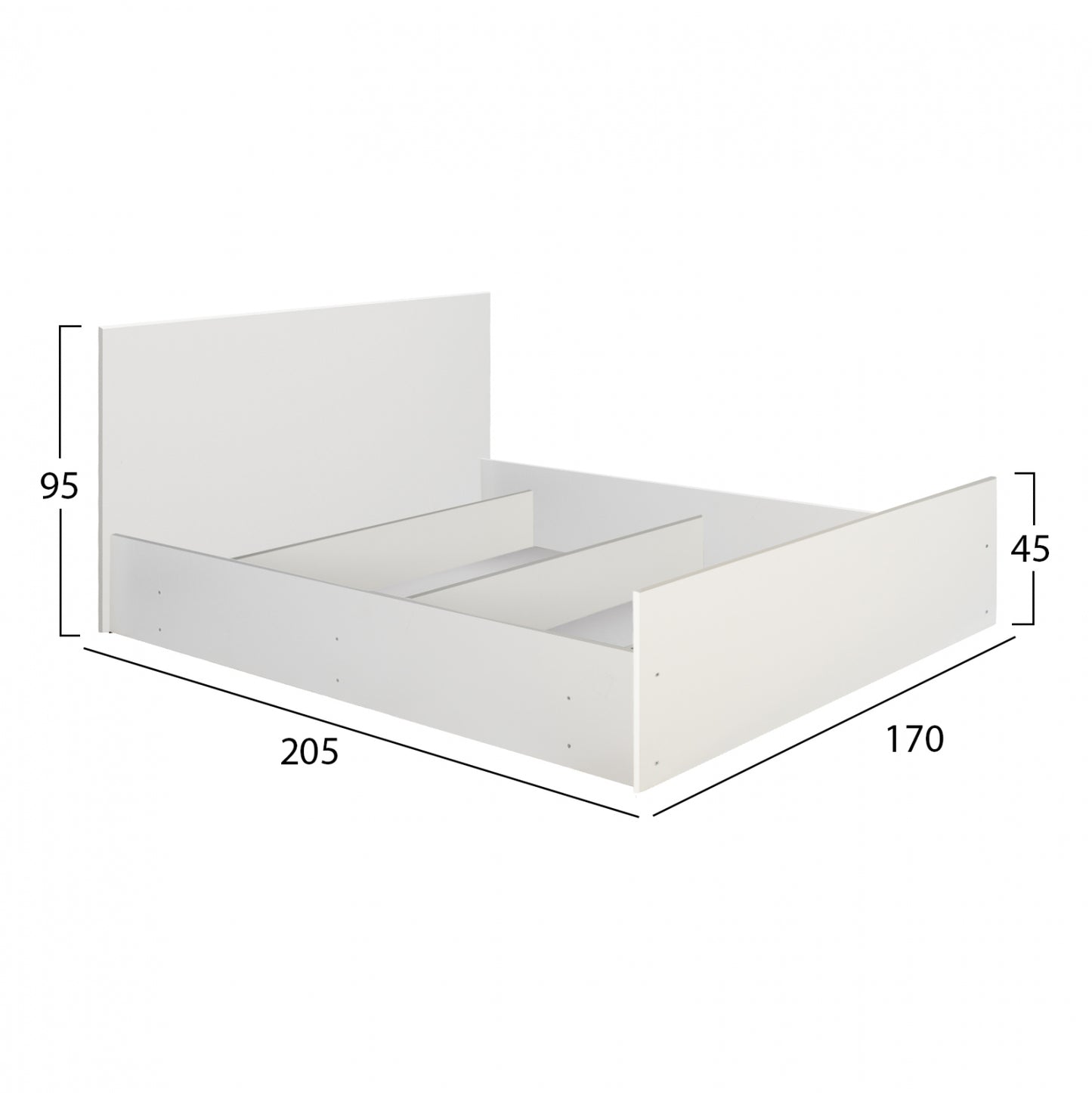 Adler Melamine Bed For Mattress 160Χ200cm. White Hm2432.03