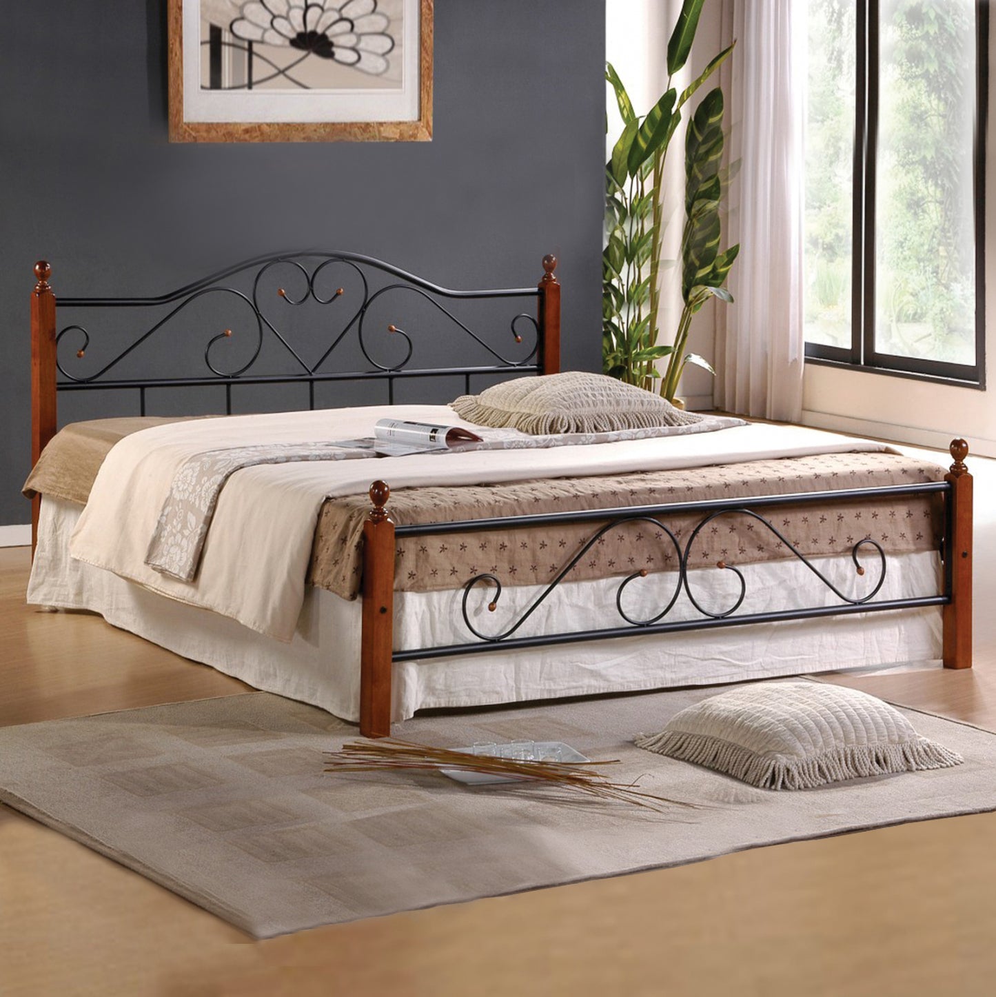 Bed Metallic-wooden Candy Hm305 150x200cm