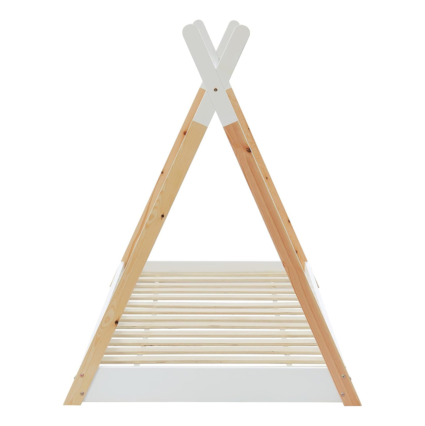 Bed For Kids Munk Hm699.03 T.montessori-pine Wood In Natural-white For Mattress 190x90cm.