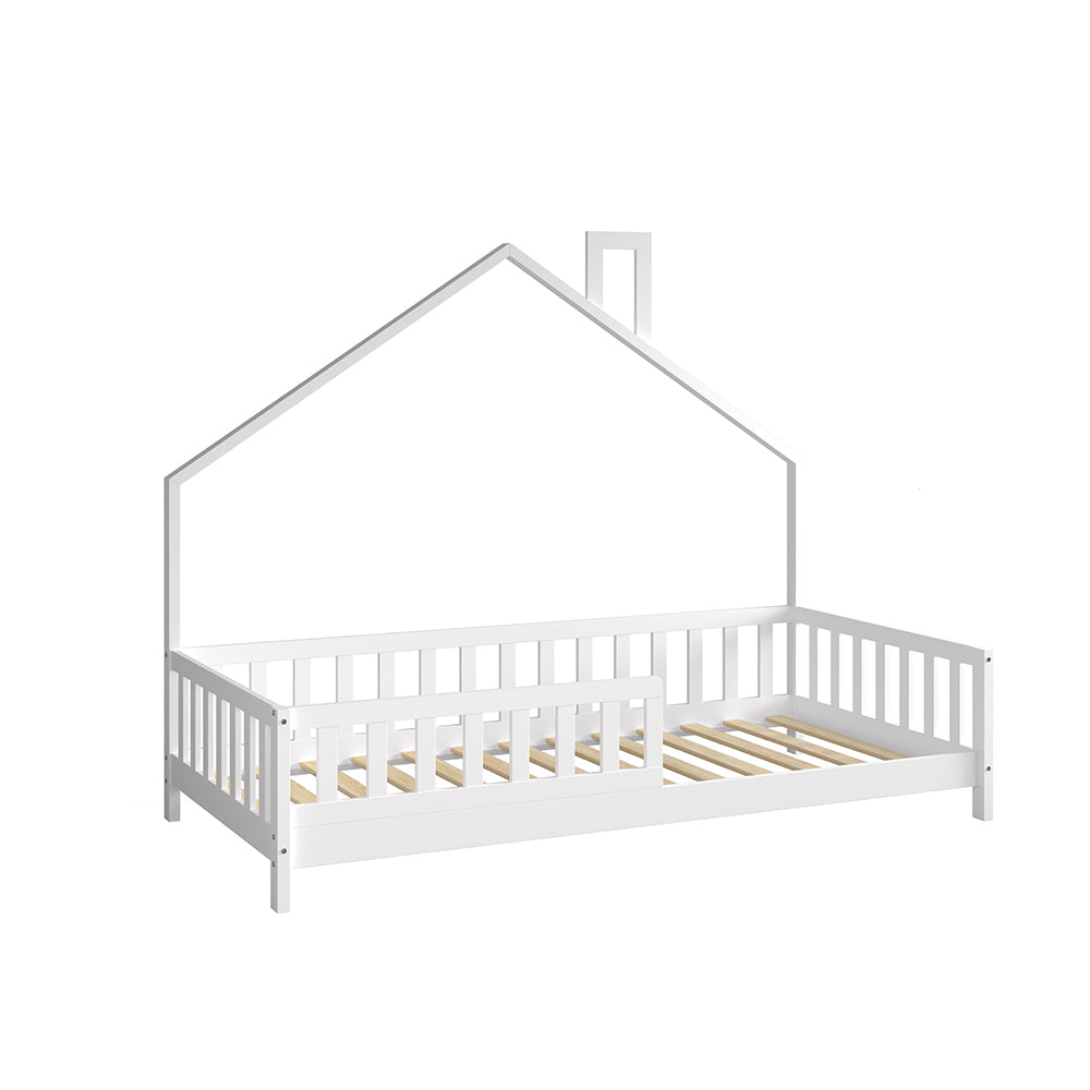 Bed For Kids Houser Hm740.03 T.montessori Solid Pine Wood In White--for 190x90cm.