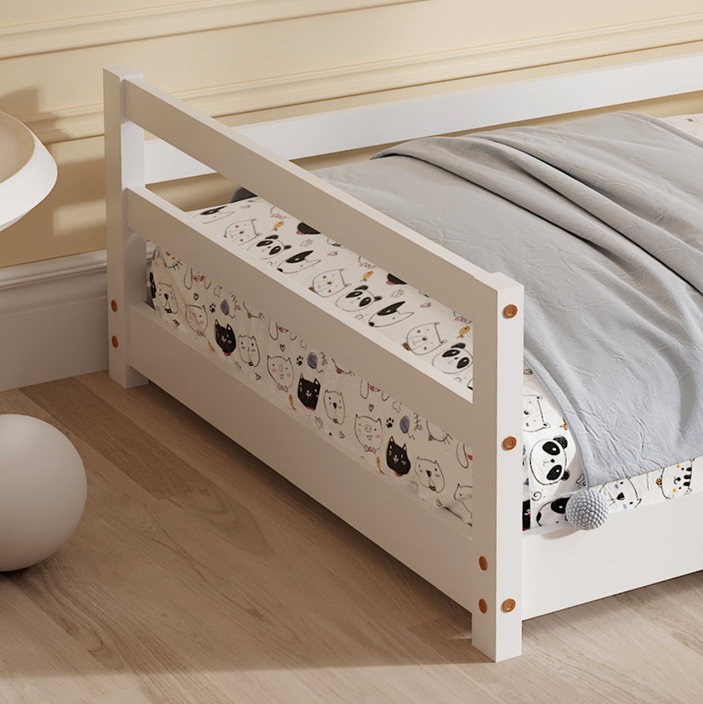 Bed With Mattress Houser Hm21301 Pine Wood In White Color--mattress 90x190cm