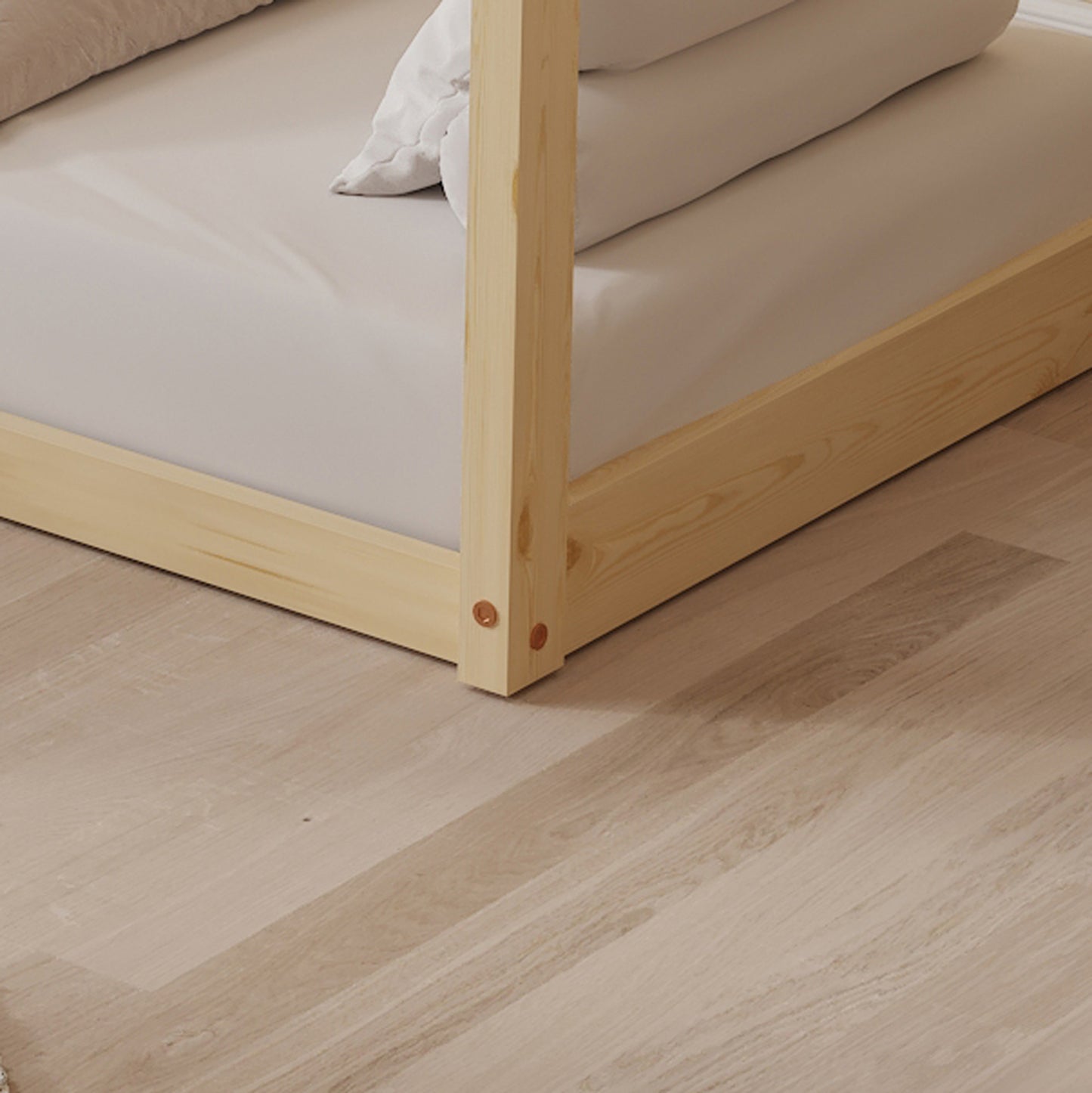 Bed With Mattress Pepe Hm21303 Pine Wood In Natural Wood Color--mattress 70x140cm