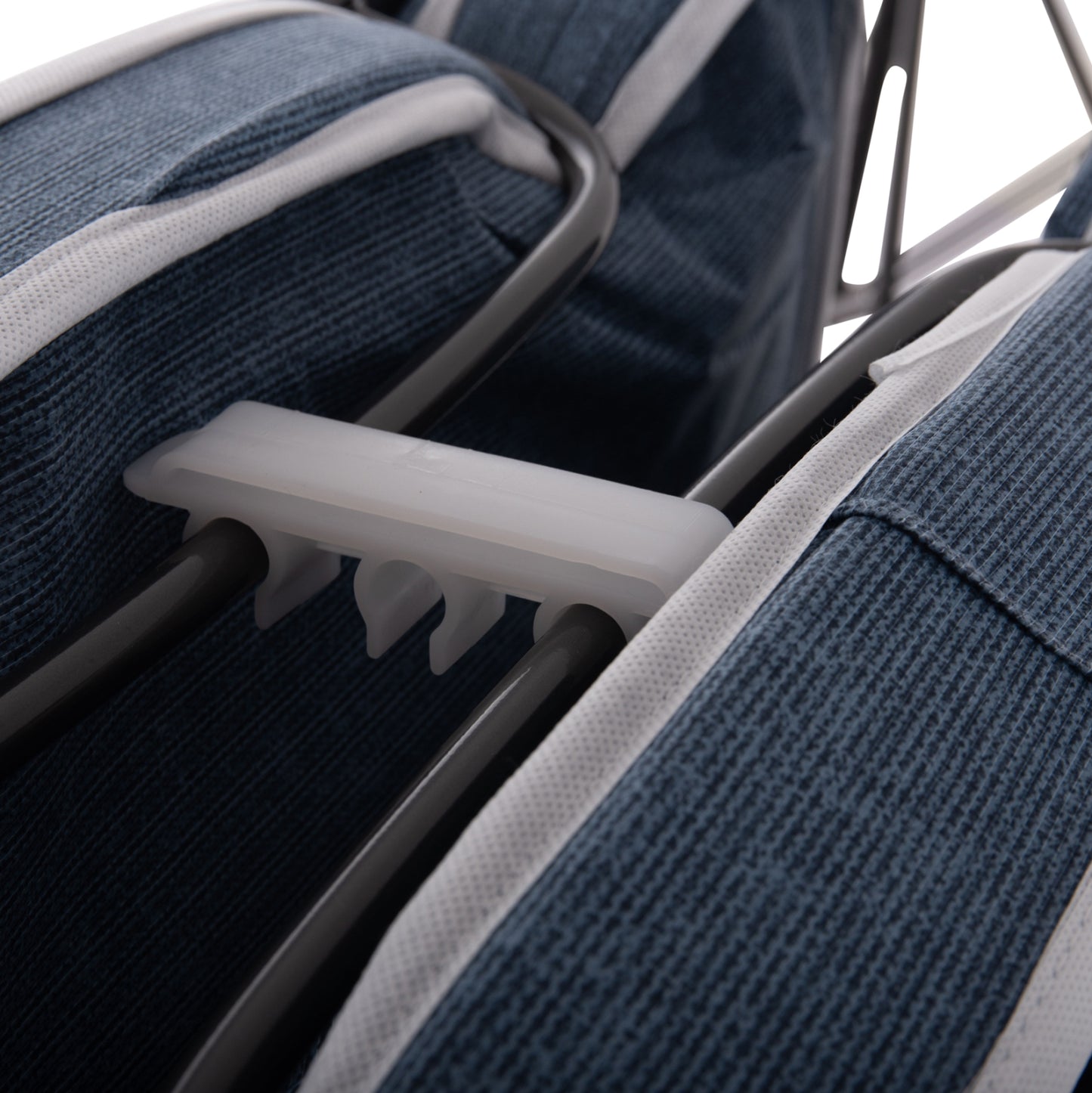 Foldable Bed Slade Hm604.03 Metal With Wheels & Mattress 6.5cm Blue Jeans Look 80x183x37.5hcm.