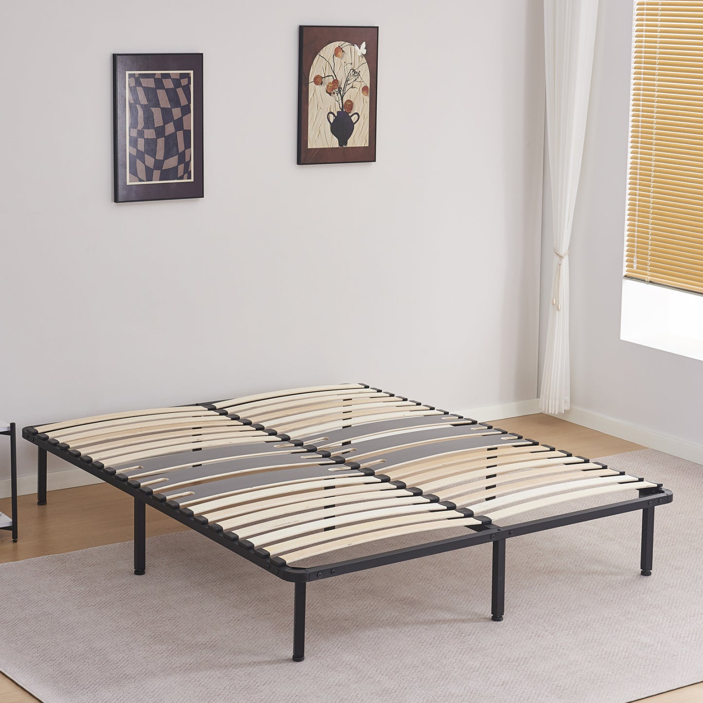 Substrate Bed Double Marky Hm694.01 Metal In Black For Mattress 200x160cm.