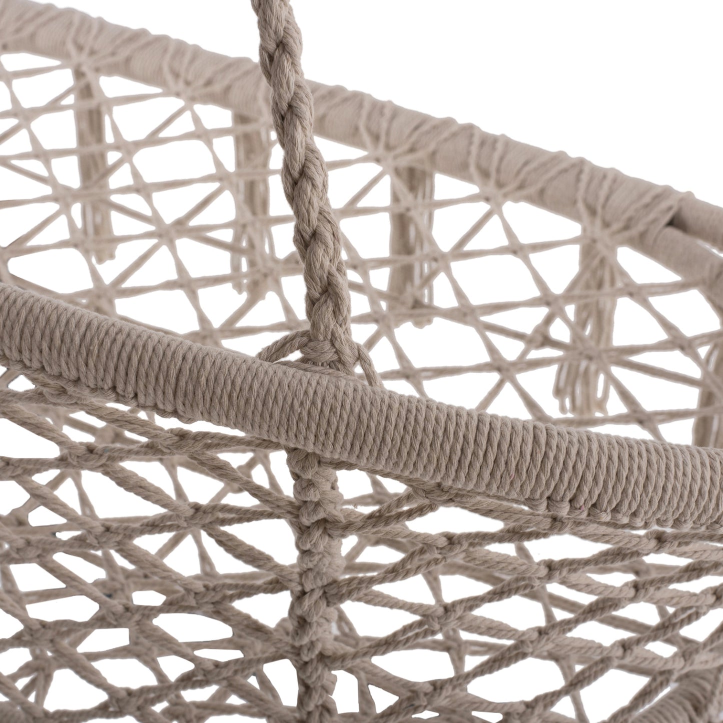 Hanging Nest Hm5769 2-seater Macrame Rope In Beige Color 130x67x120-140hcm.