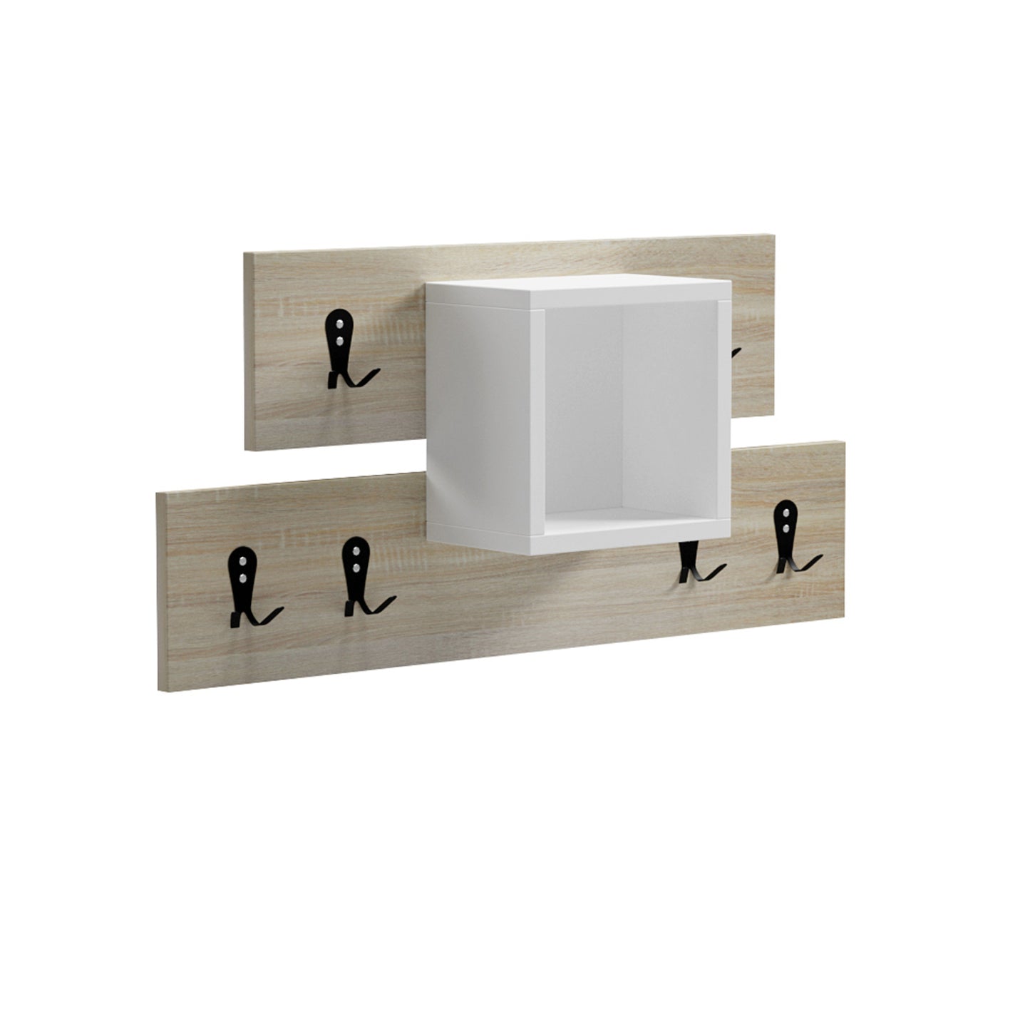 Entryway Hanger With Shelf Slot Hm18077.01 Melamine In Sonama-white 69x12x32hcm.