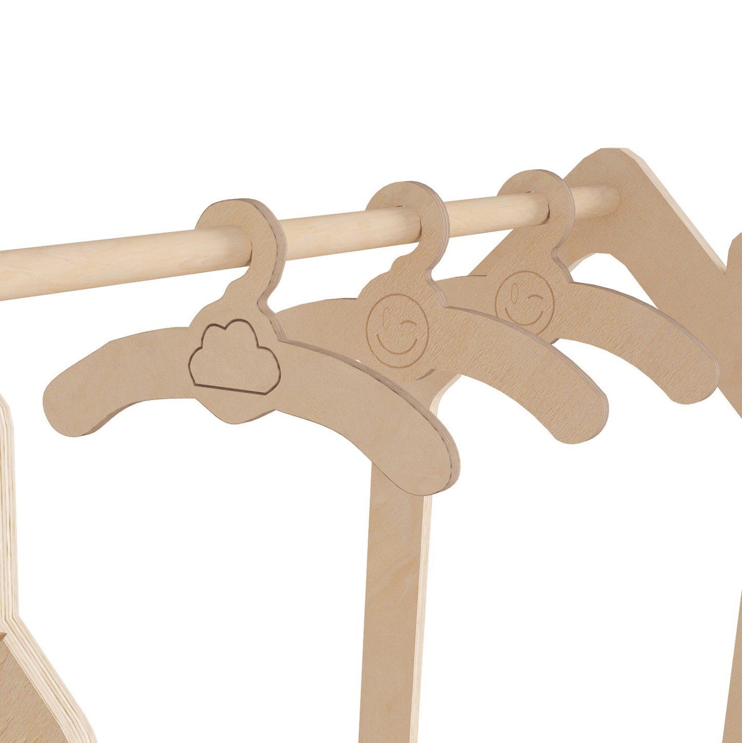 Children's Hanger Sani Hm18225.03 Birch Wood In Natural Color 86x49x110hcm.