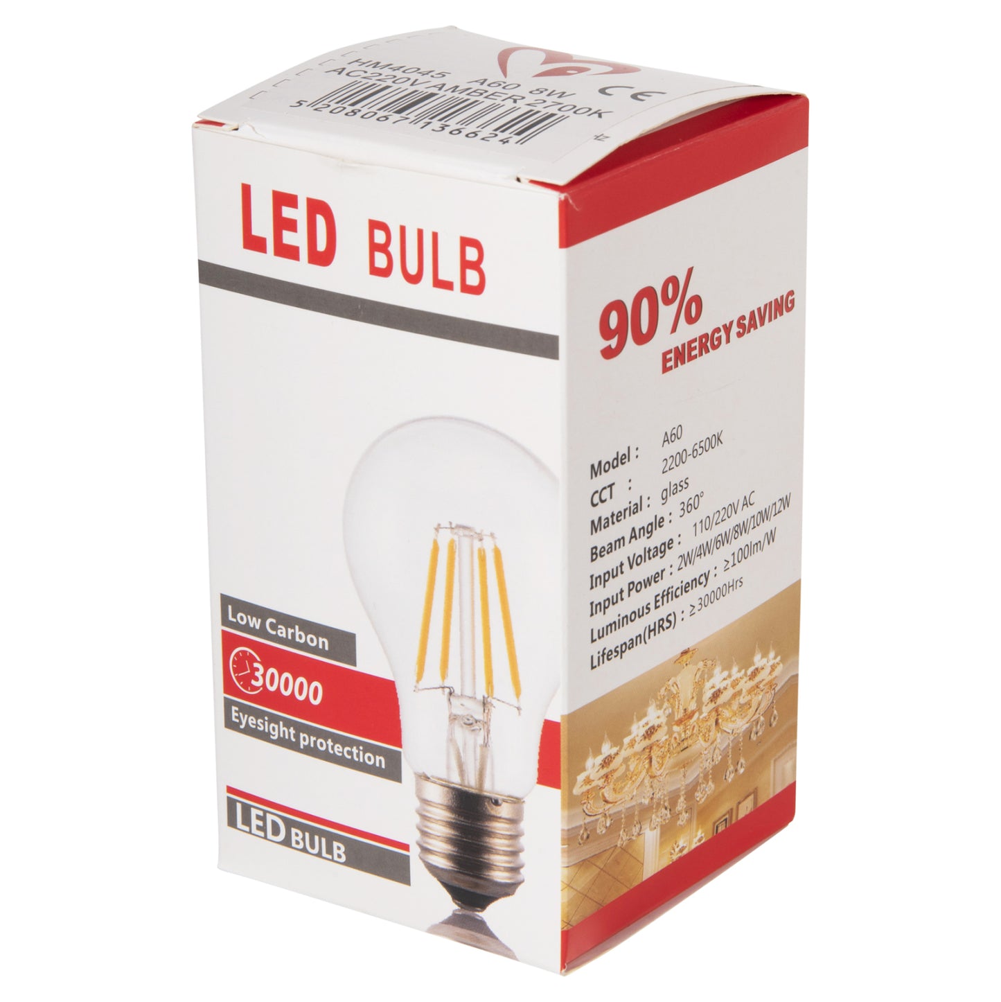 Light Bulb Hm4045 Led Filament 8w E27 3000k Gold Dimmable
