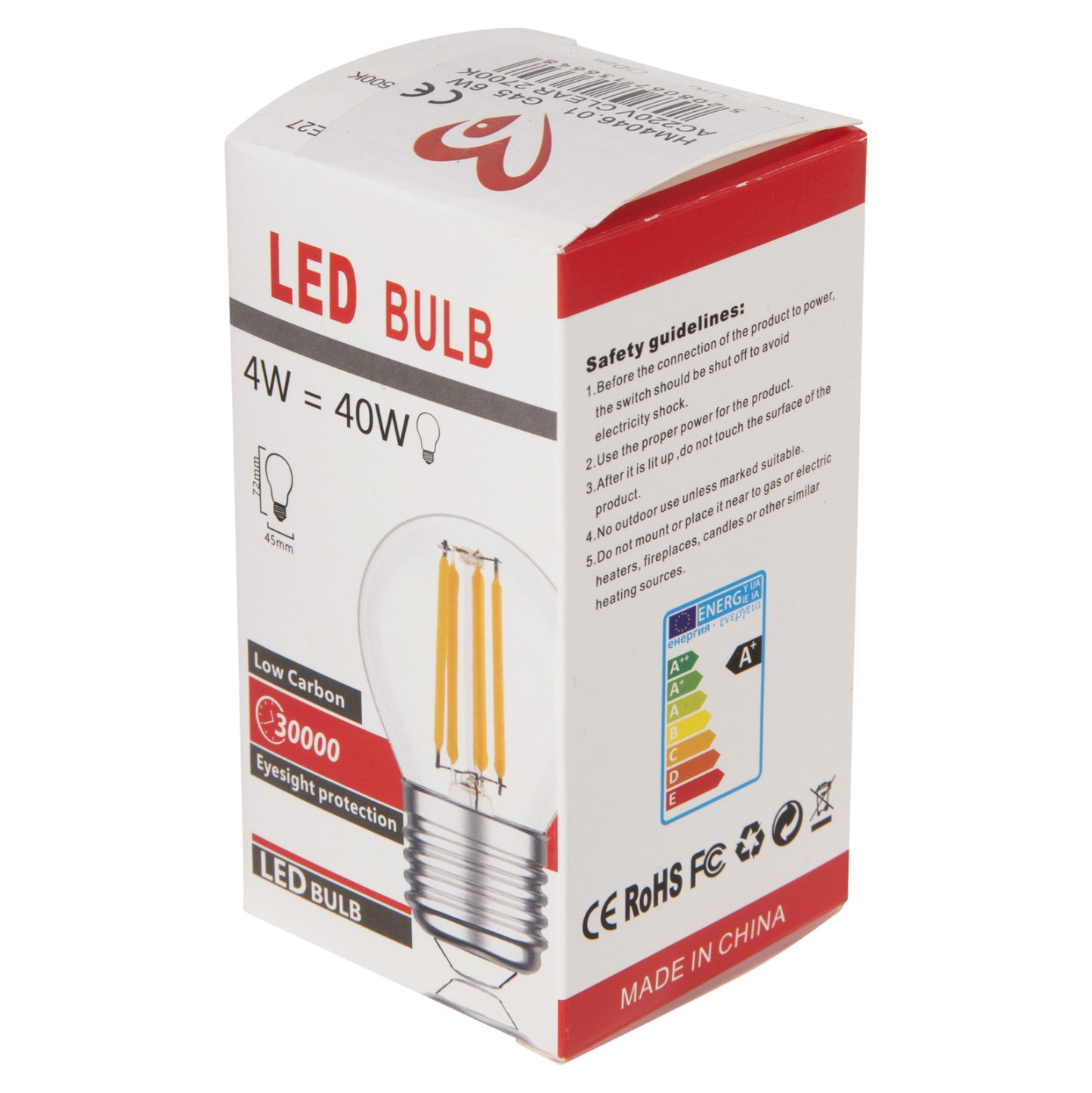 Light Bulb Hm4046.01 Led Filament 6w E27 2700k Clear Dimmable