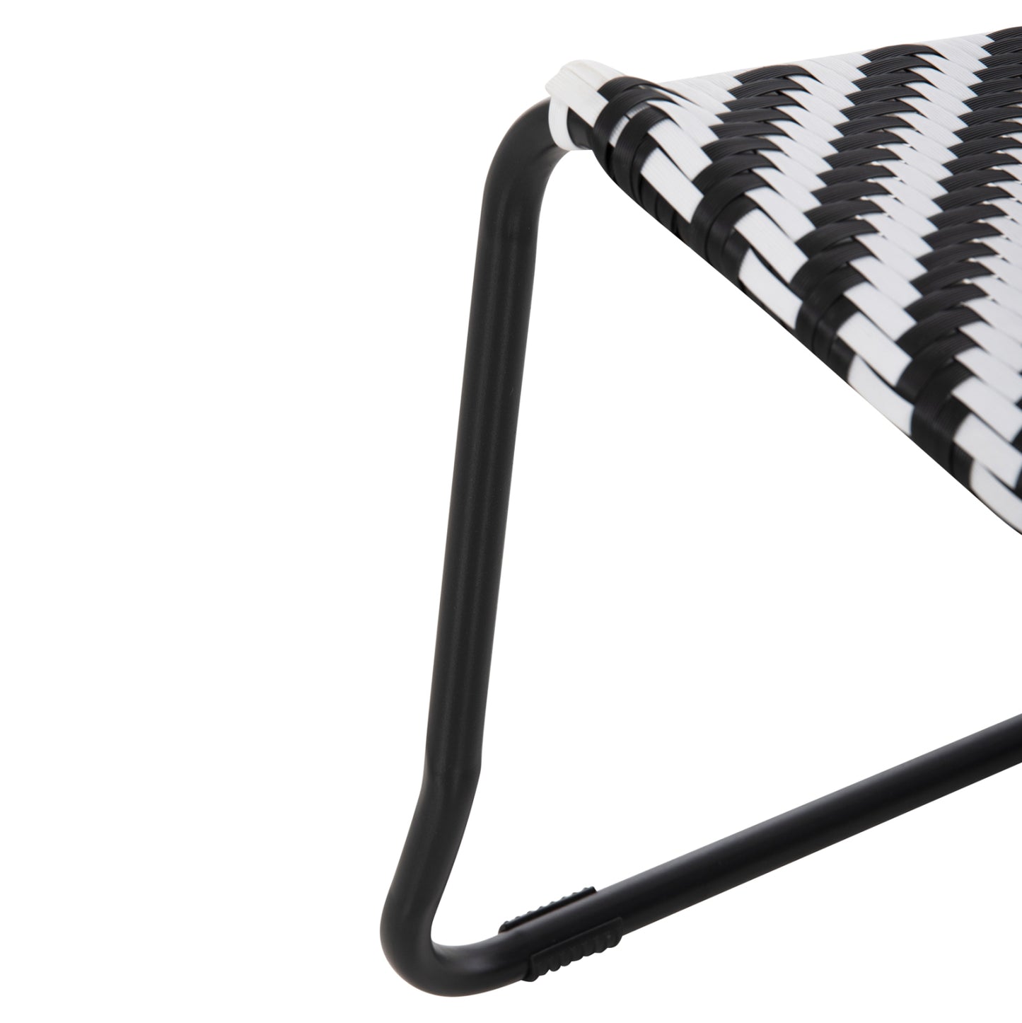 Metal Chair Pony Hm6082 Black & White Synthetic Rattan 66x68x75hcm.