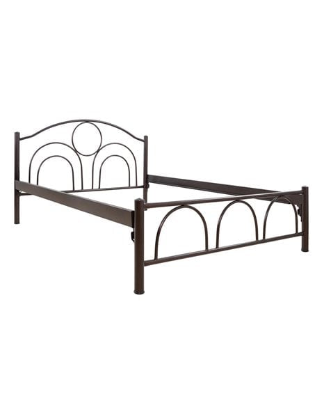 Metallic Double Bed Kyklos Hm766 Wrought-iron Brown Color 160x200x90hcm.
