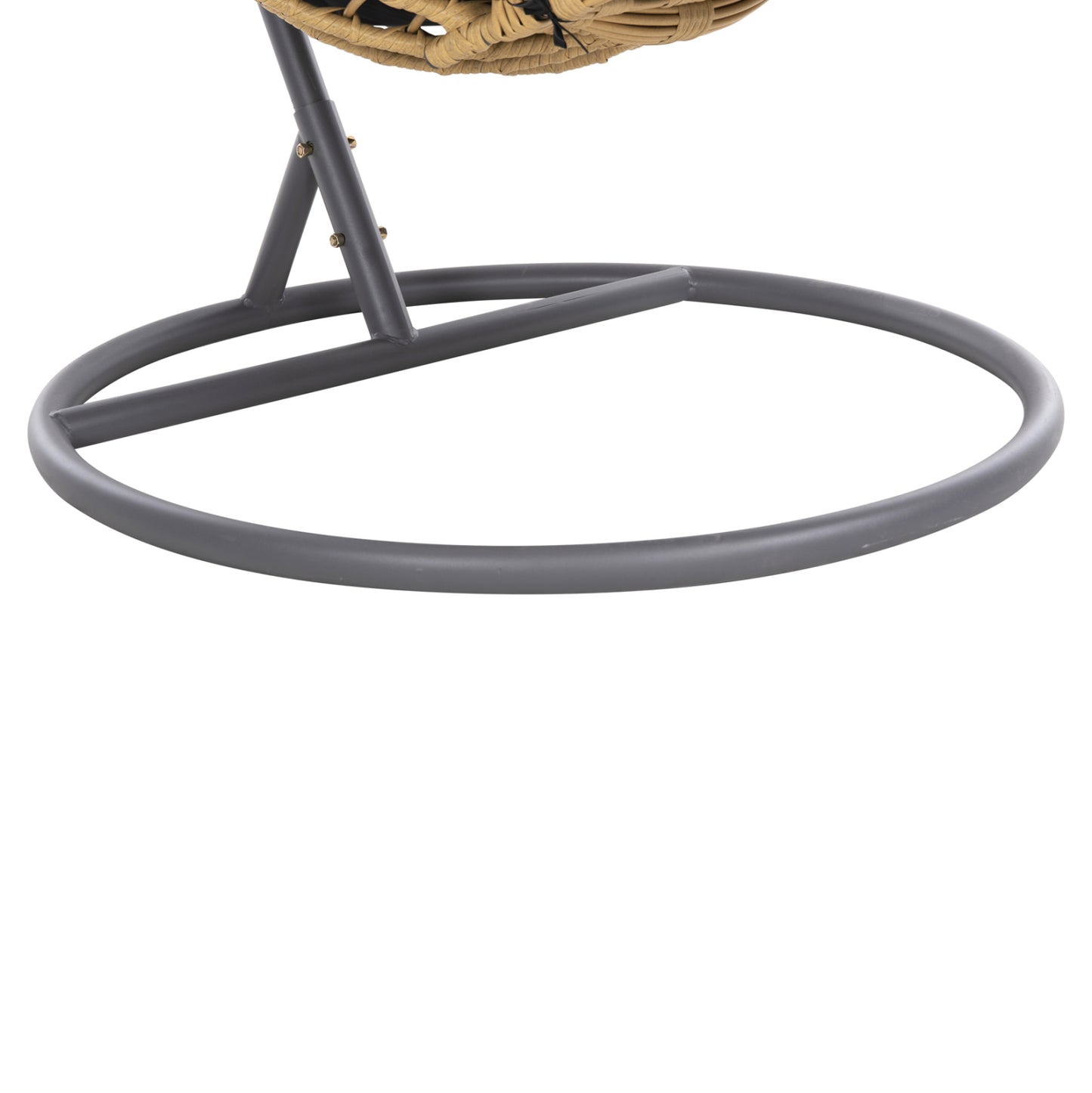 Single Hanging Nest With Footrest Gracie Hm5755.02 Beige Synthetic Rattan-grey Steel Frame Φ104x200hcm.