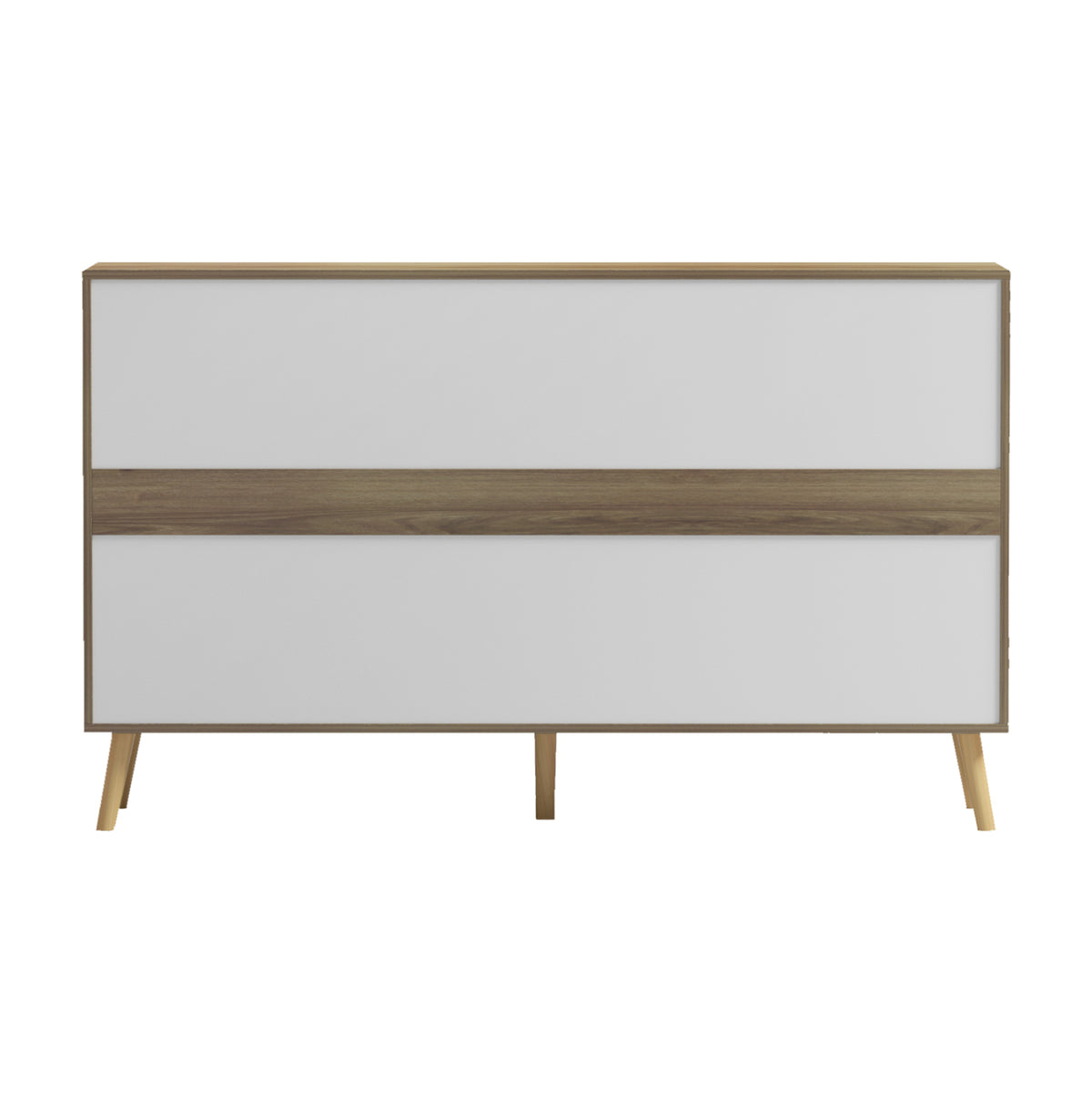 Sideboard Faestro Hm18371 Melamine In Natural Wood Color--solid Beech Wood Legs 140x40x85hcm.
