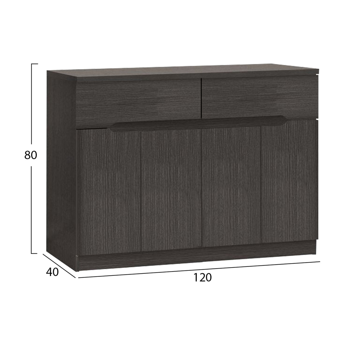 Buffet Hm2234.01 2 Drawers & 4 Doors Zebrano 120x40x80cm