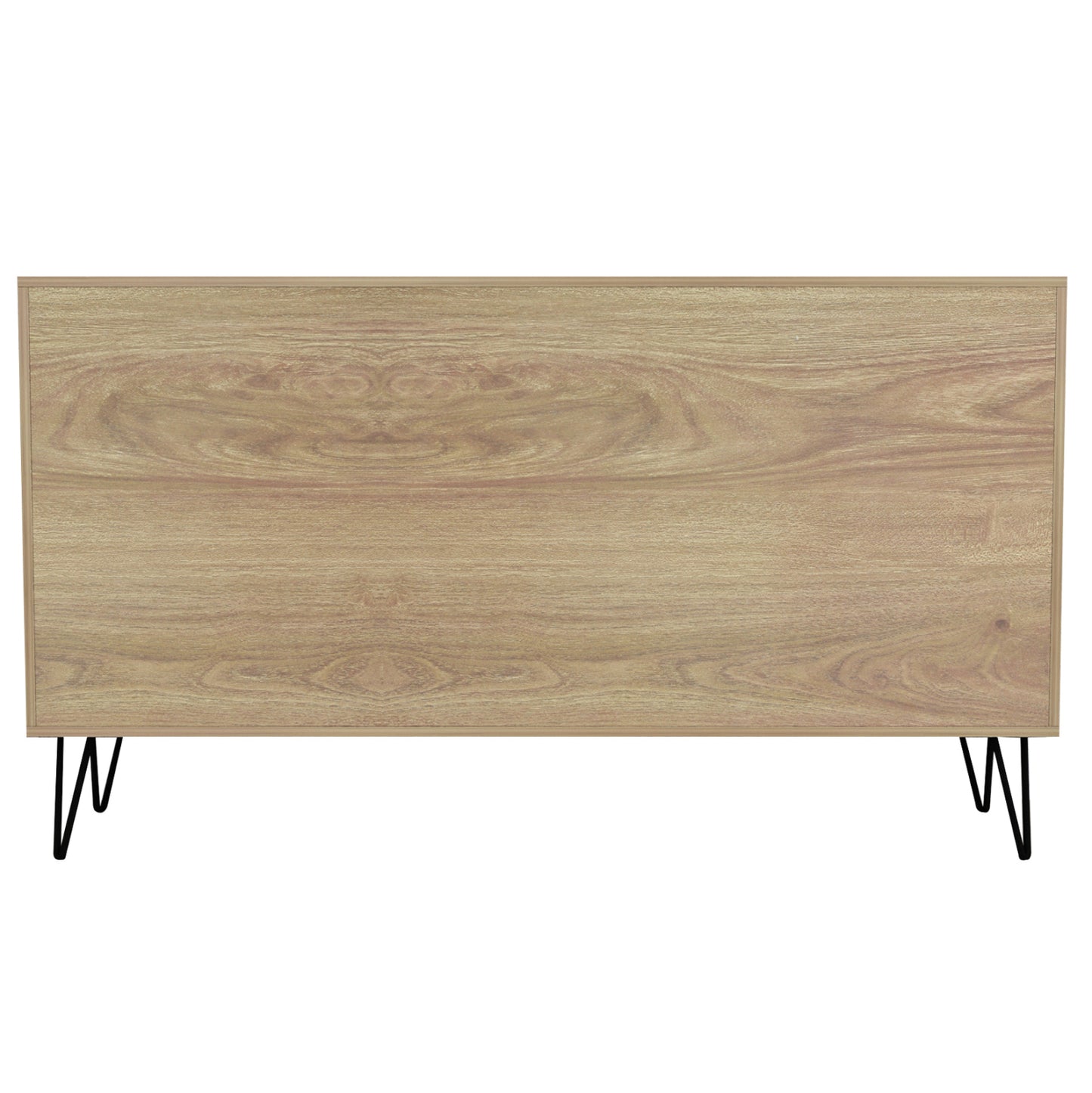 Sideboard Cabron Hm8874.12 Melamine In Sonama-black Marble & Black Metal Legs 142x40x83hcm.