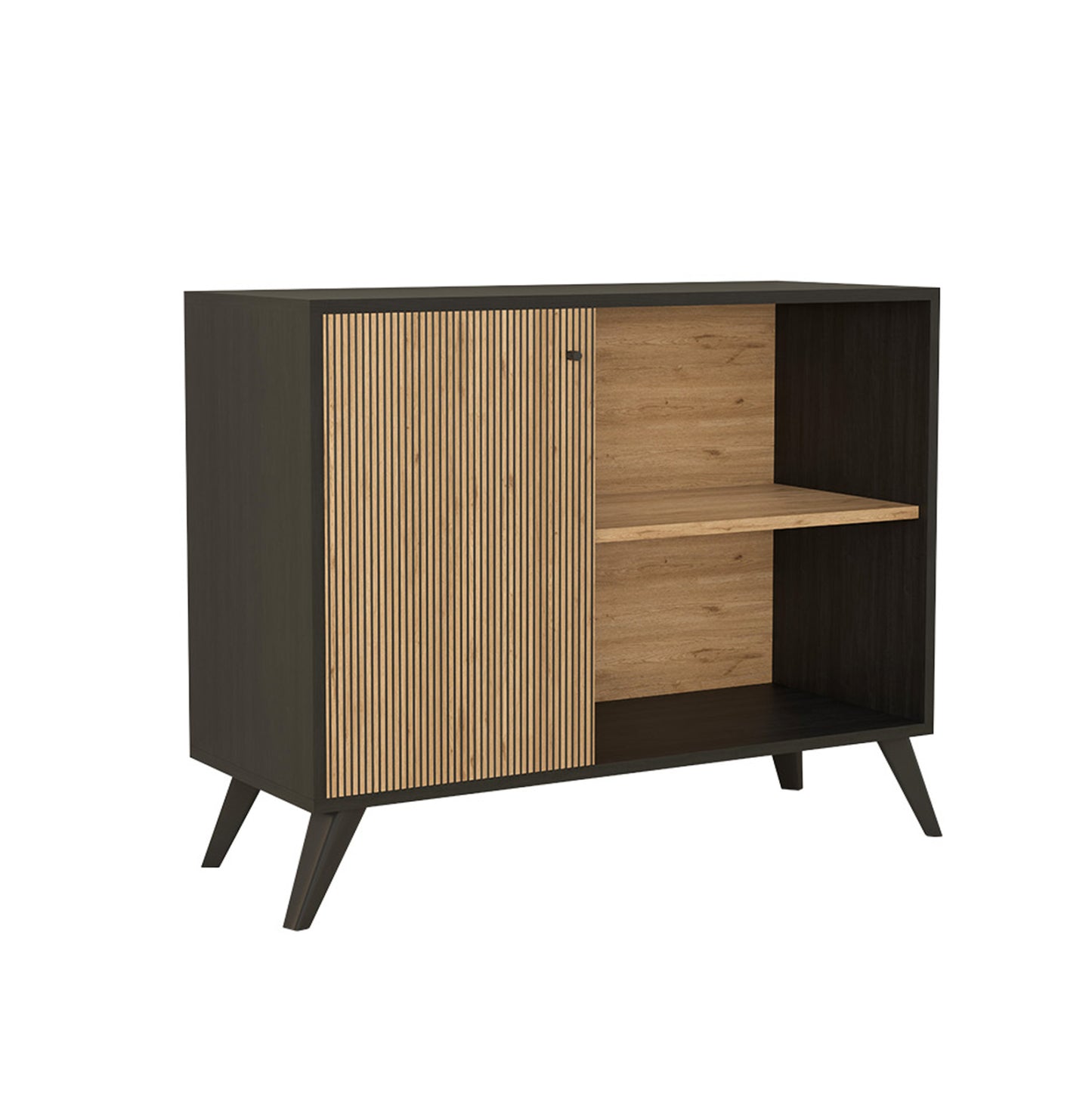Buffet Kruden Hm9442.11 Melamine In Black-natural 100x40x78.5hcm.
