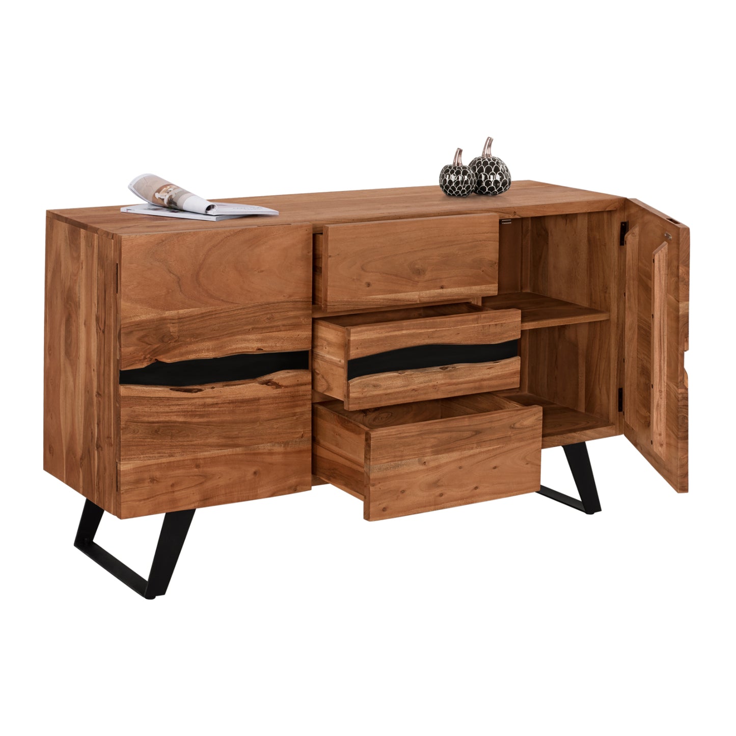 Buffet With 3 Drawers Alicia From Solid Acacia Wood Hm8475.11 148x43,5x86