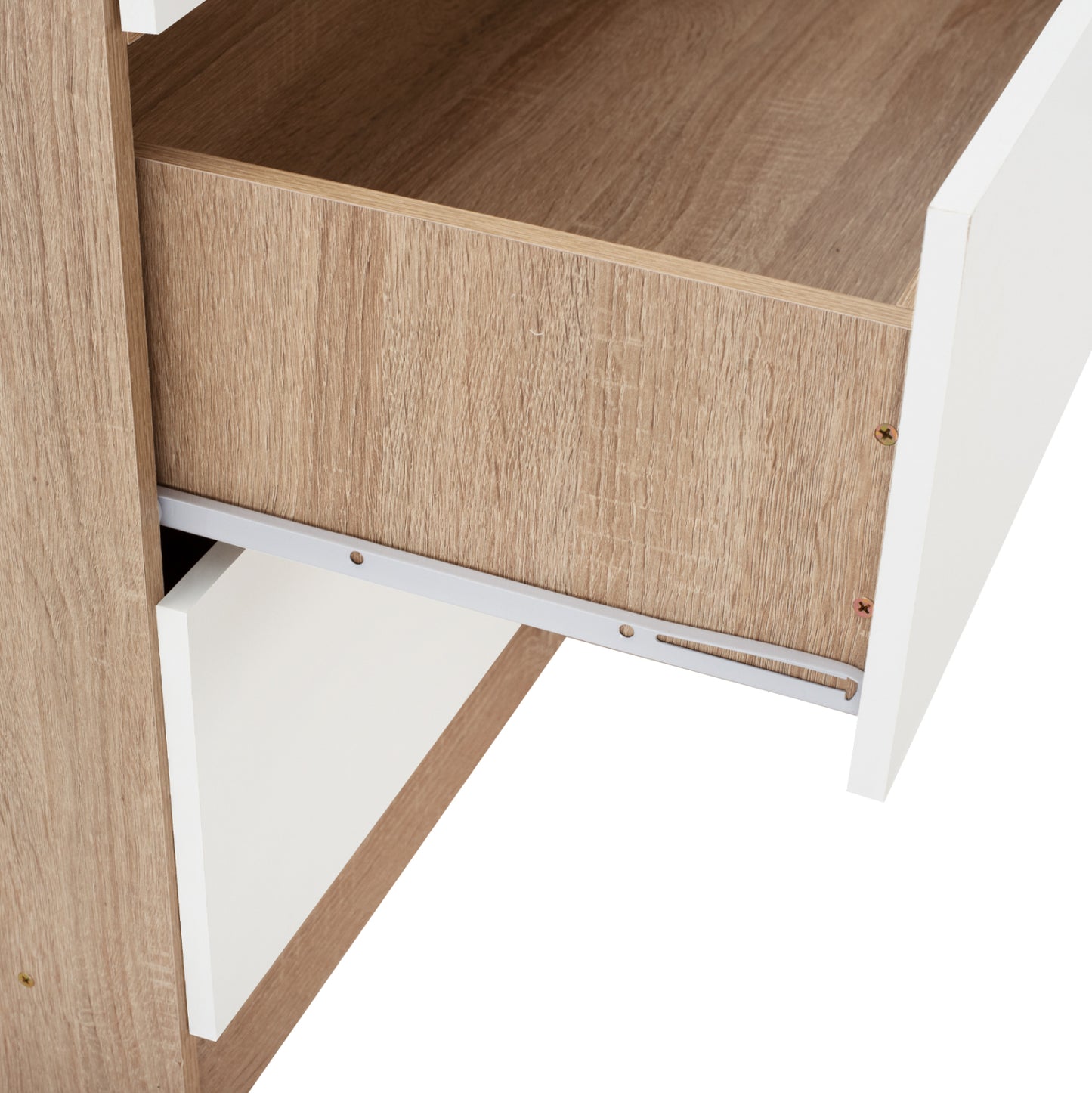 Wardrobe 2 Doors With 2 Drawers Hm338.06 Sonama-white 80Χ42,5Χ180,5Υ Cm.