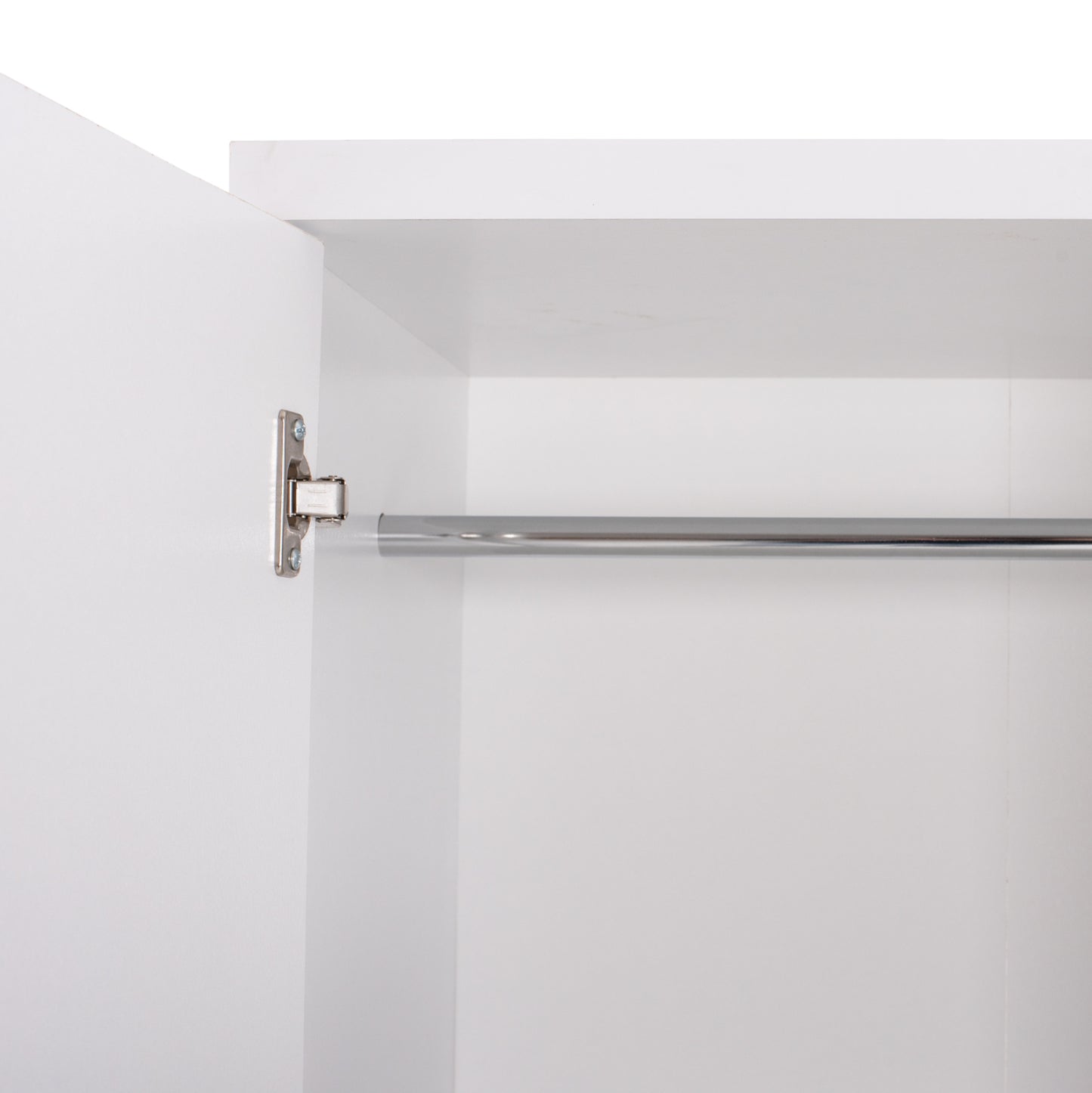 Wardrobe Bailey Hm337.05 2-leaf 3 Shelves Melamine In White 60Χ43Χ181h Cm.