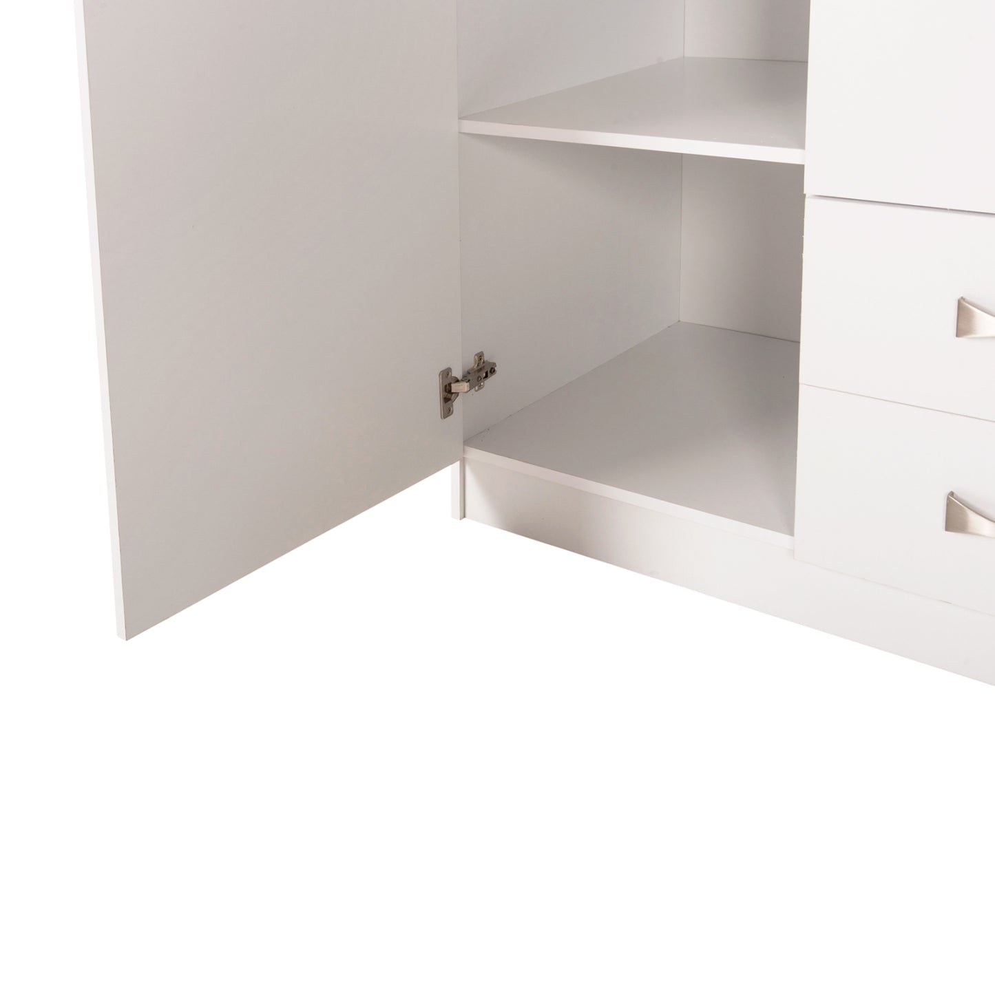 Wardrobe 3-leaf Carly Hm384.05 With 2 Drawers In White Color 150x55Χ180hcm.