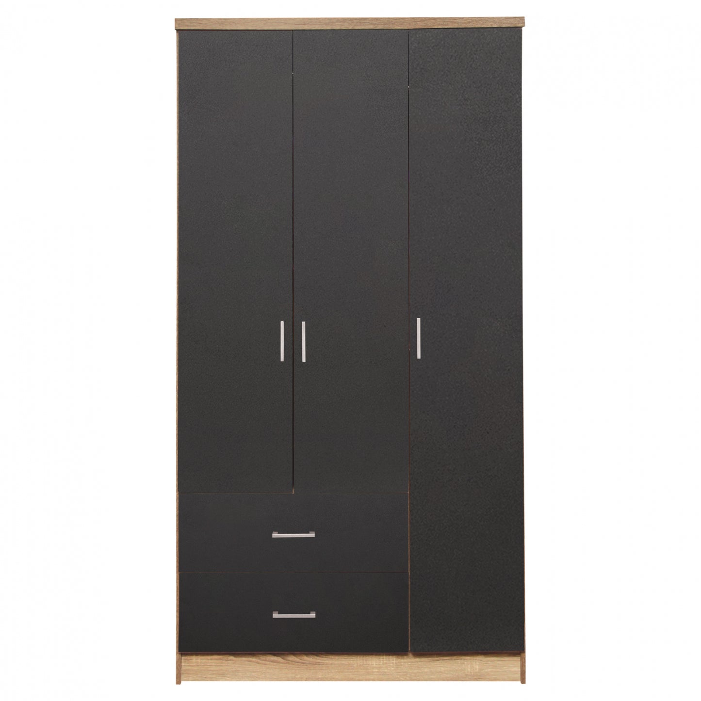 Wardrobe 3 Doors With 2 Drawers Hm340.04 Sonama 89.2x42x181cm