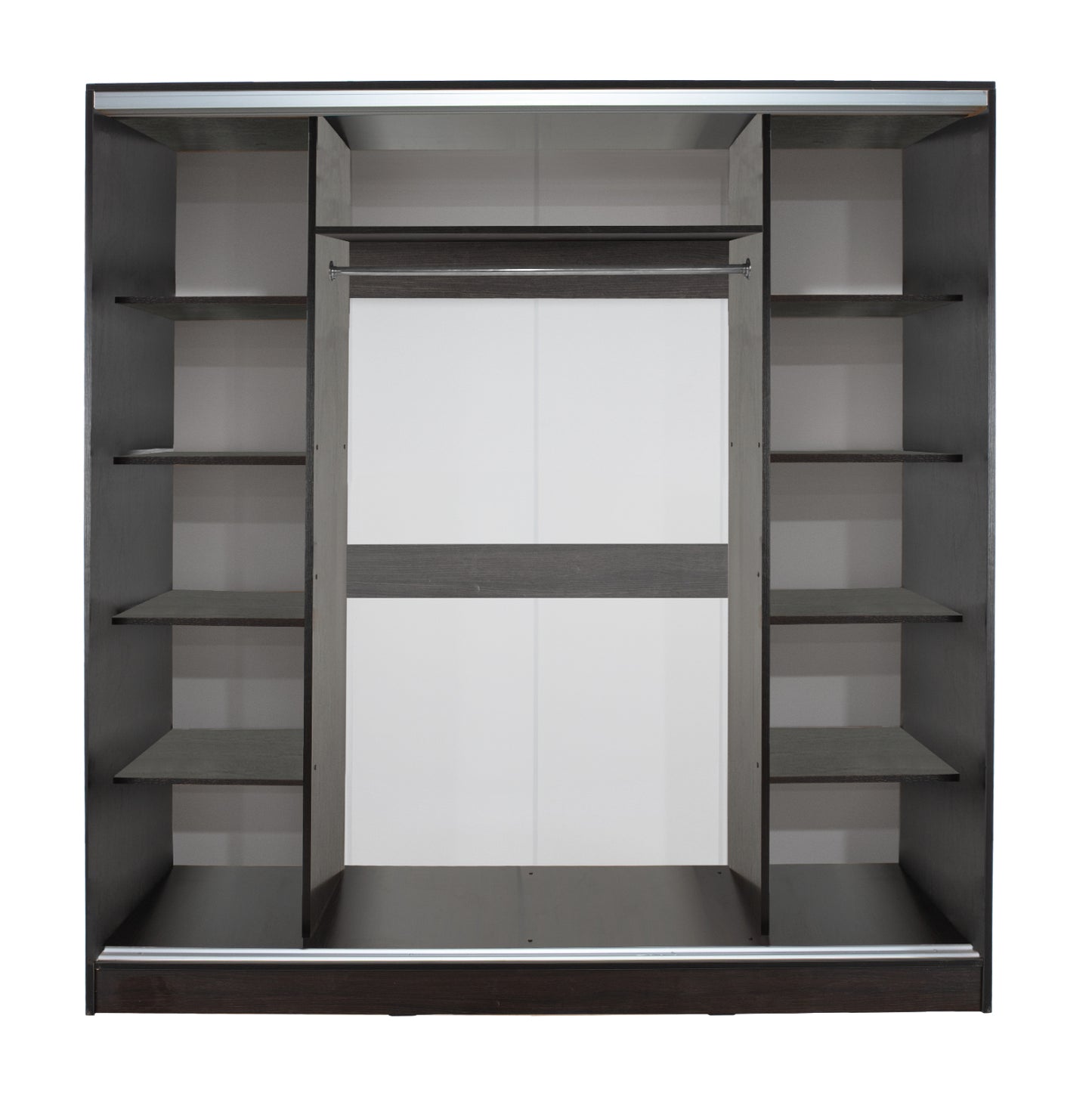 Wardrobe With Sliding Doors With Mirror Wenge Hm2435.02 200x60x210cm.