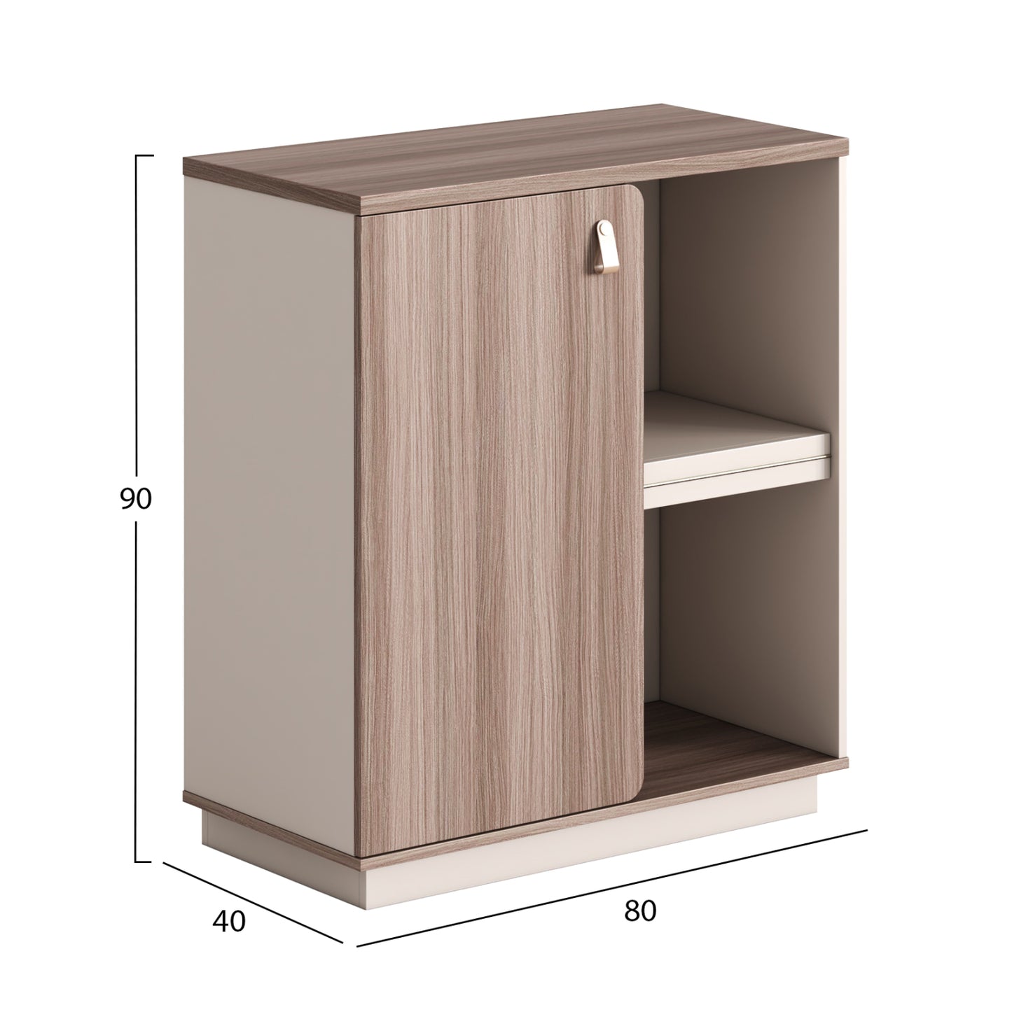 Cabinet/bookcase Series Superon Hm2143 Melamine In Beige & Natural Wood 80x40x90hcm