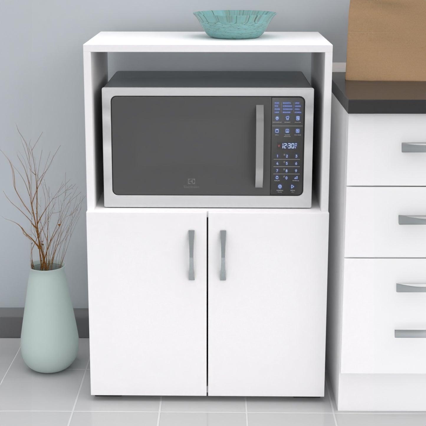 Kitchen Cabinet Nito Hm18197.01 Melamine In White Color 60x36x92hcm.
